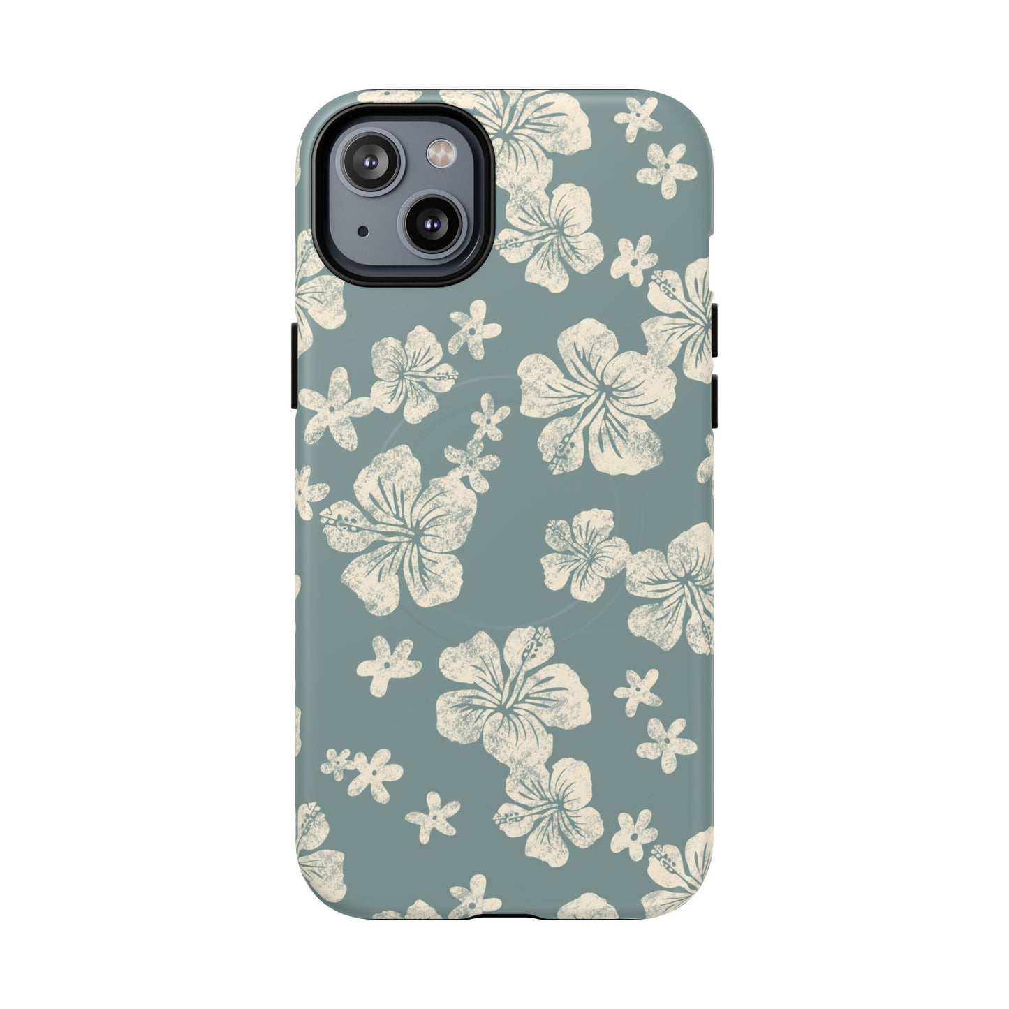 Vintage Hibiscus Phone Case | Floral Tropical Pattern, Matte Magnetic