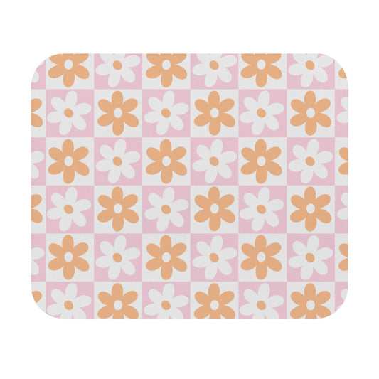 Checkered Daisy Mouse Pad