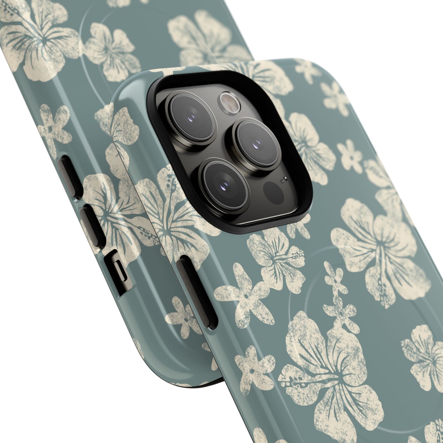 Vintage Hibiscus Phone Case | Floral Tropical Pattern, Matte Magnetic