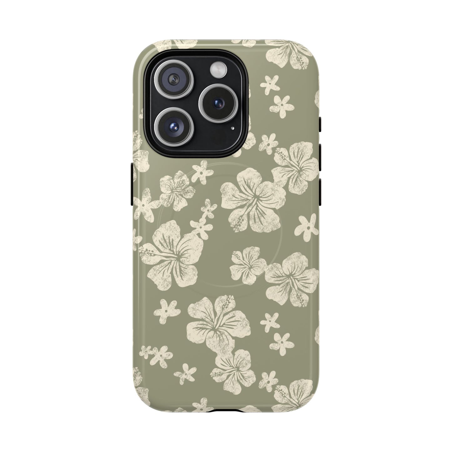 Vintage Hibiscus Phone Case | Floral Tropical Pattern, Matte Magnetic