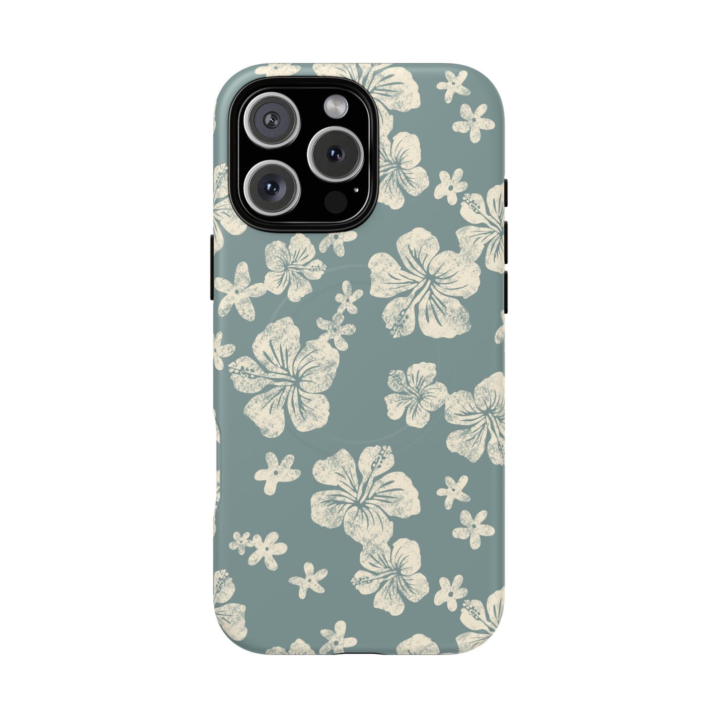Vintage Hibiscus Phone Case | Floral Tropical Pattern, Matte Magnetic