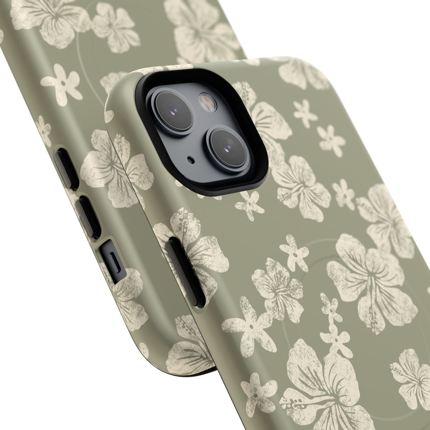 Vintage Hibiscus Phone Case | Floral Tropical Pattern, Matte Magnetic