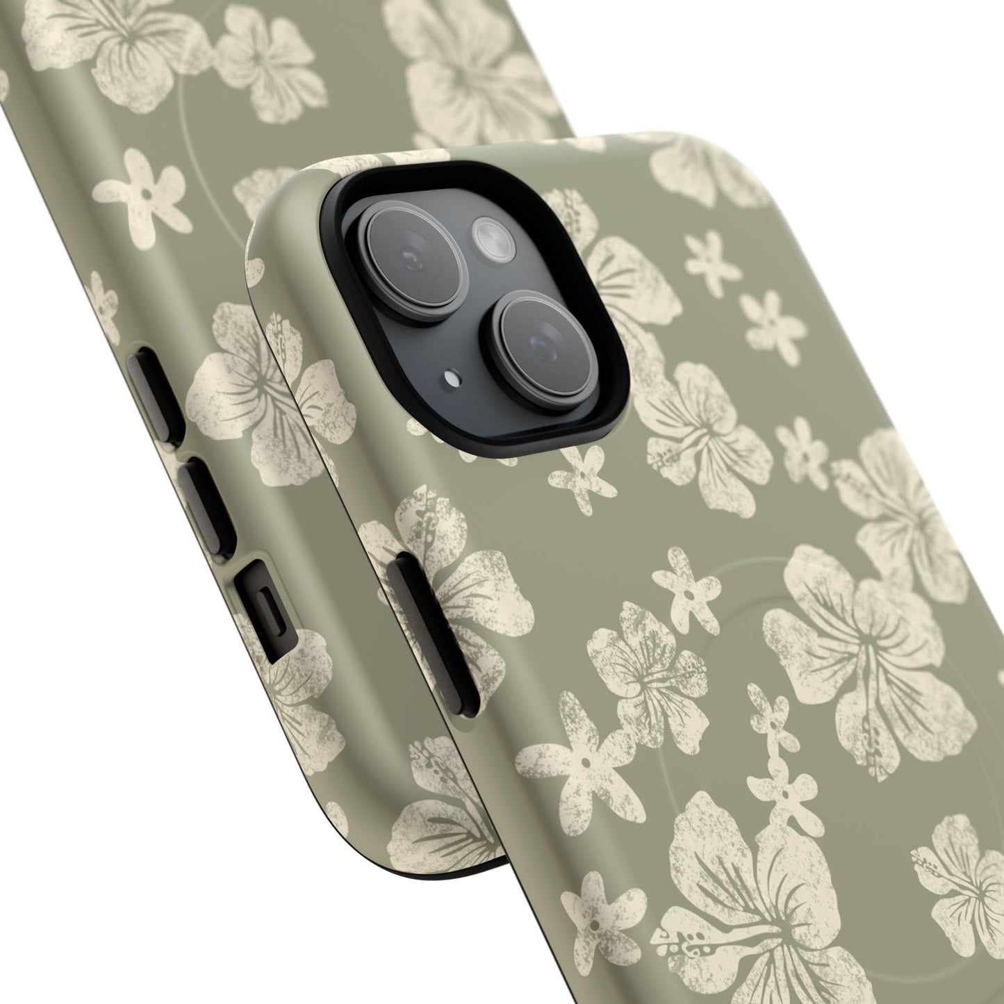 Vintage Hibiscus Phone Case | Floral Tropical Pattern, Matte Magnetic
