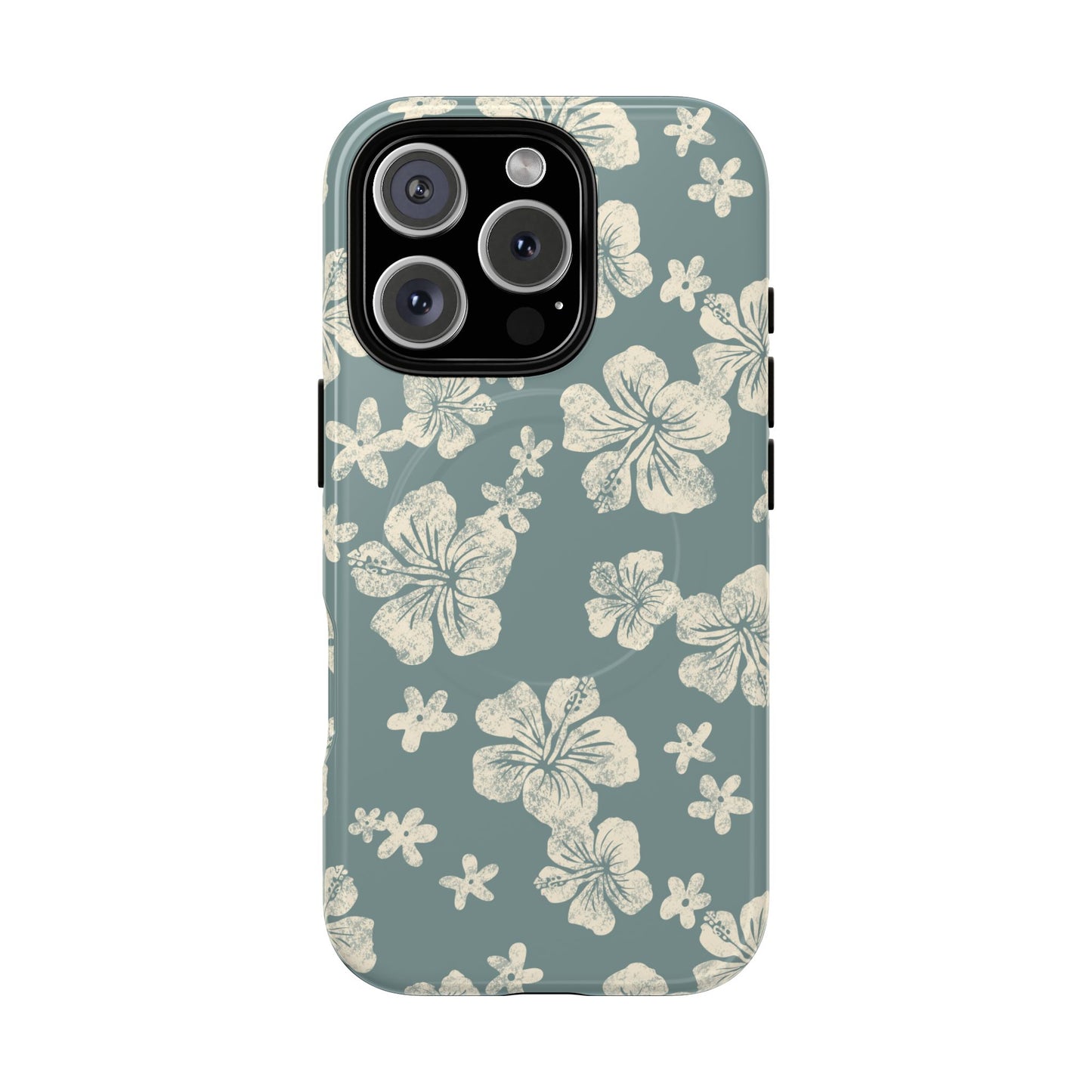 Vintage Hibiscus Phone Case | Floral Tropical Pattern, Matte Magnetic