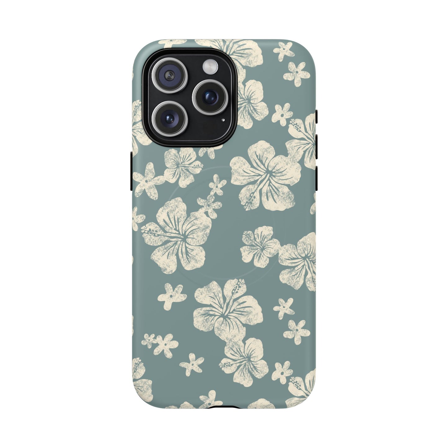 Vintage Hibiscus Phone Case | Floral Tropical Pattern, Matte Magnetic