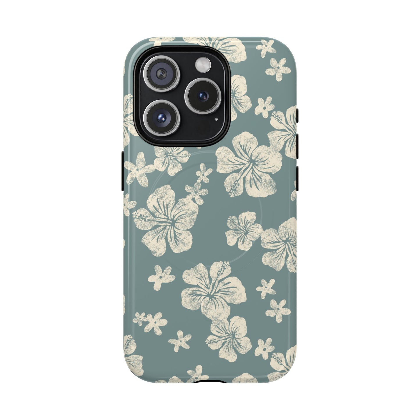 Vintage Hibiscus Phone Case | Floral Tropical Pattern, Matte Magnetic