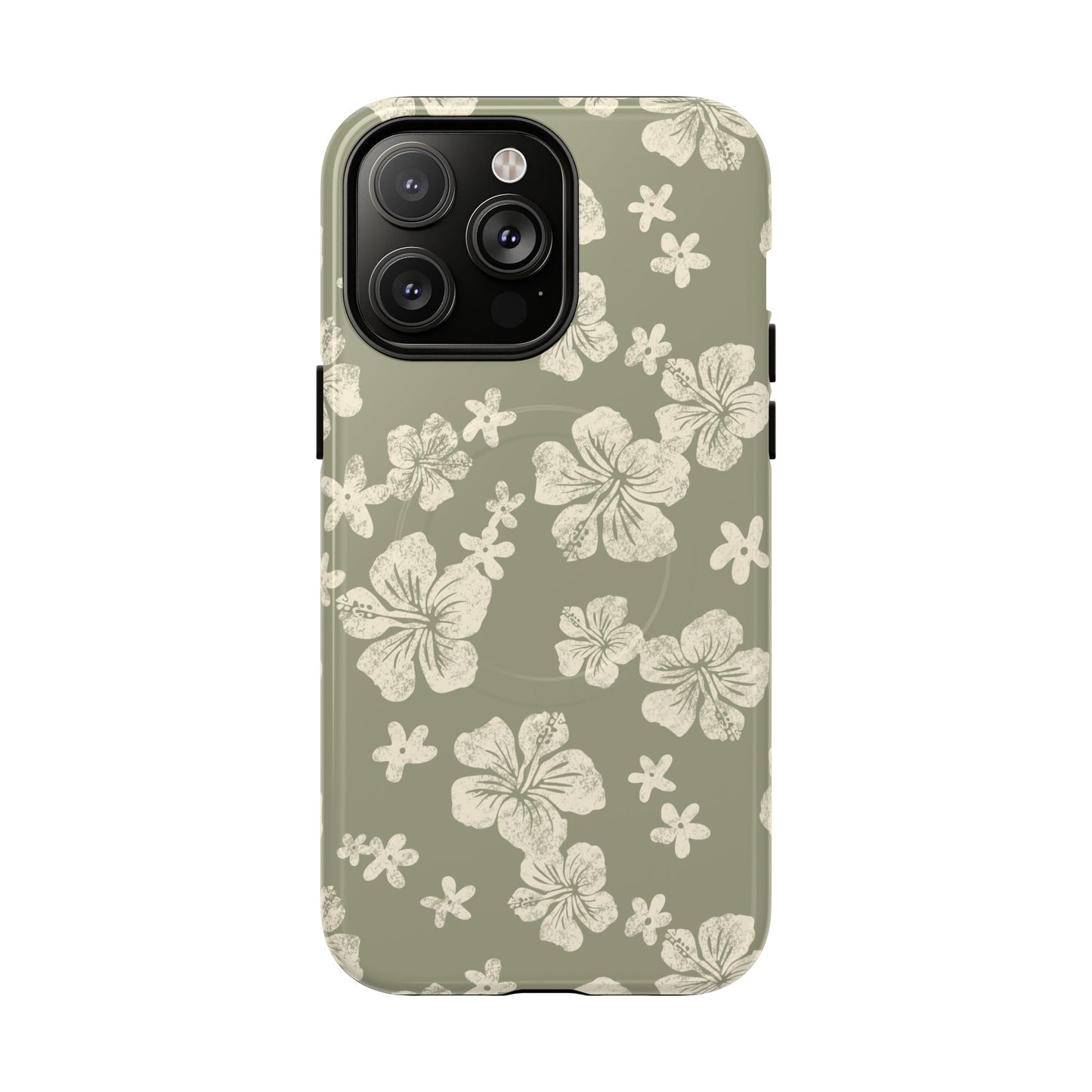 Vintage Hibiscus Phone Case | Floral Tropical Pattern, Matte Magnetic