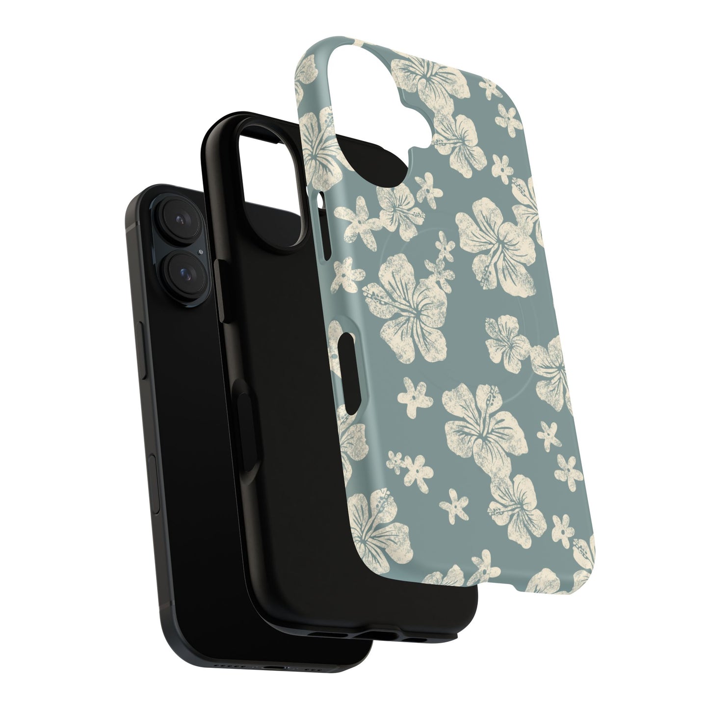 Vintage Hibiscus Phone Case | Floral Tropical Pattern, Matte Magnetic