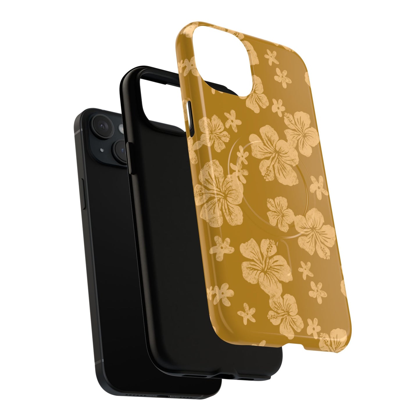 Vintage Hibiscus Phone Case | Floral Tropical Pattern, Matte Magnetic