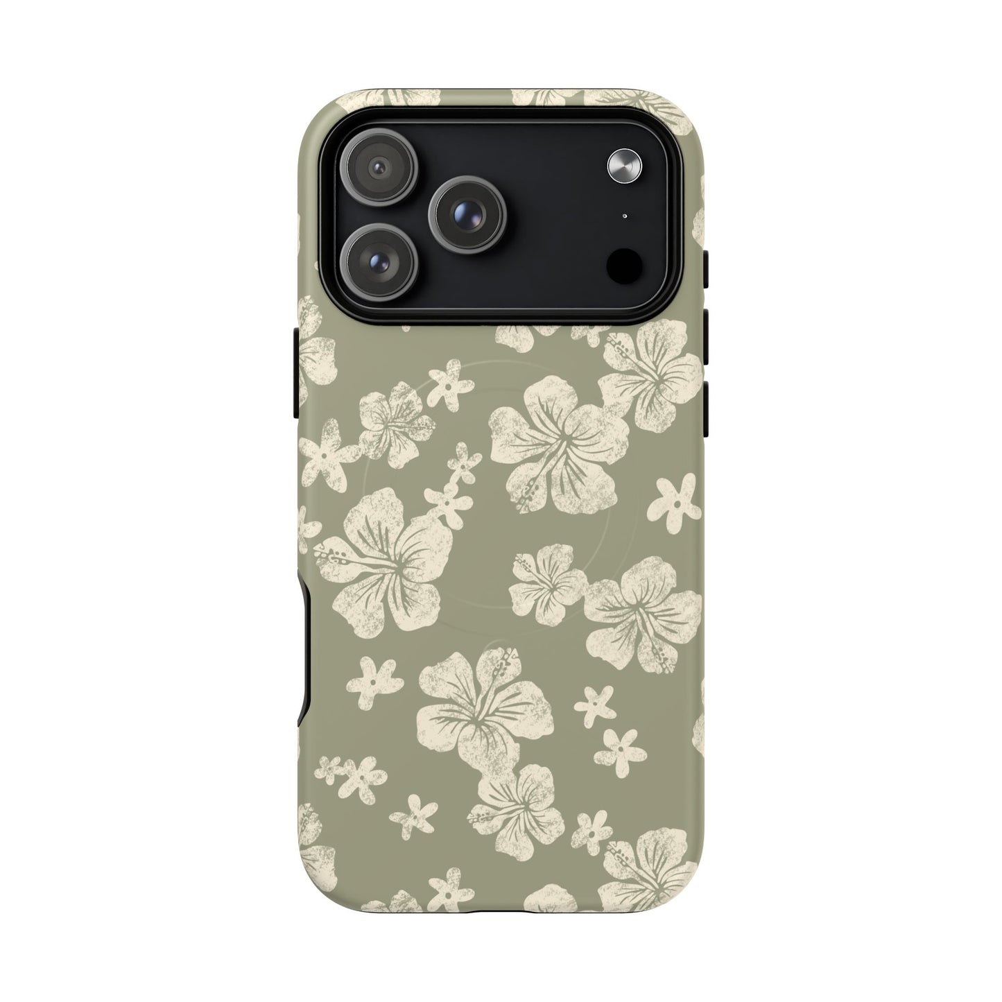 Vintage Hibiscus Phone Case | Floral Tropical Pattern, Matte Magnetic