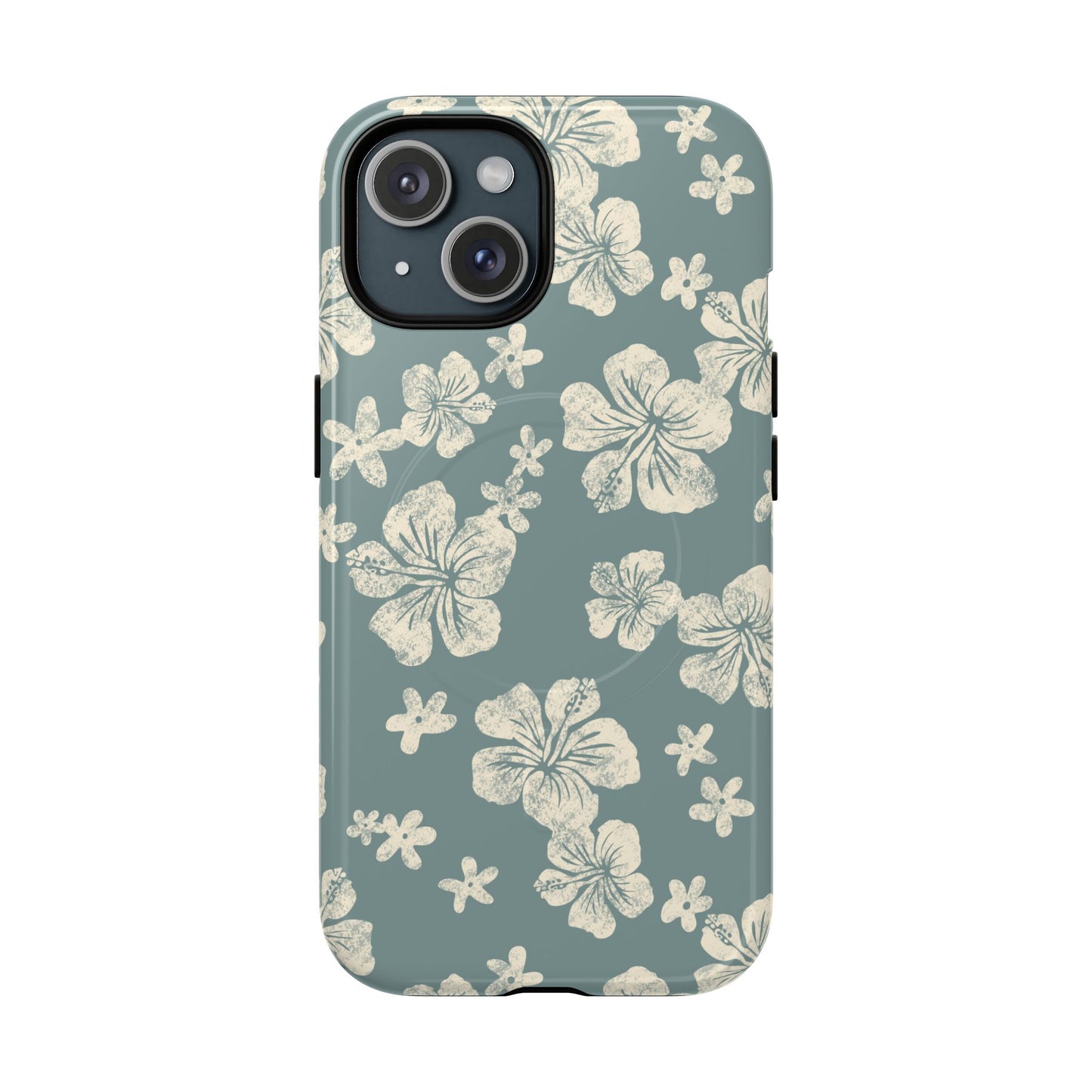 Vintage Hibiscus Phone Case | Floral Tropical Pattern, Matte Magnetic