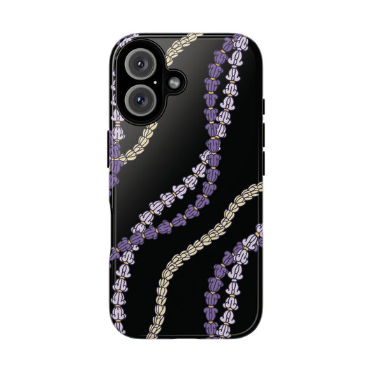 Crown flower and Pikake Lei Phone Case-Black