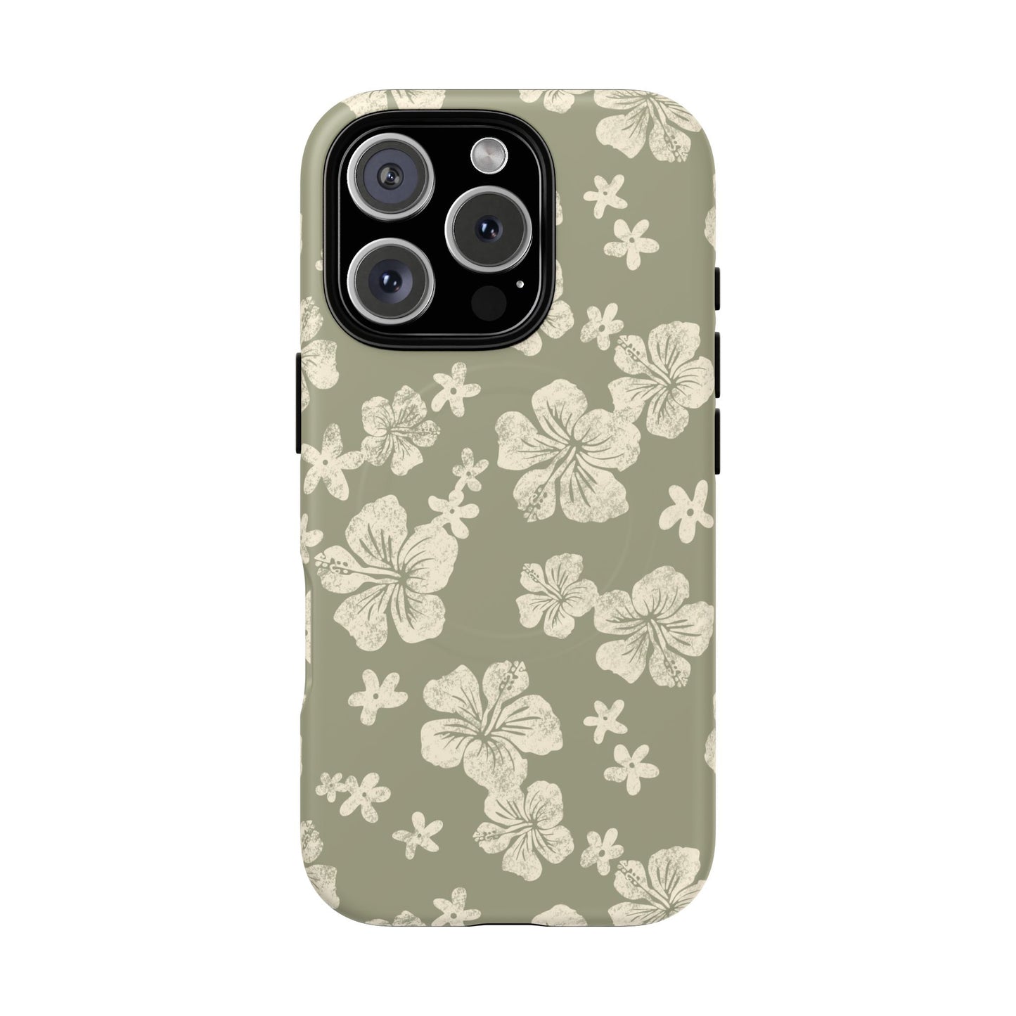 Vintage Hibiscus Phone Case | Floral Tropical Pattern, Matte Magnetic