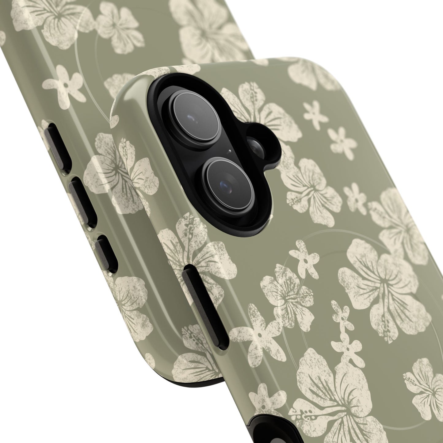 Vintage Hibiscus Phone Case | Floral Tropical Pattern, Matte Magnetic