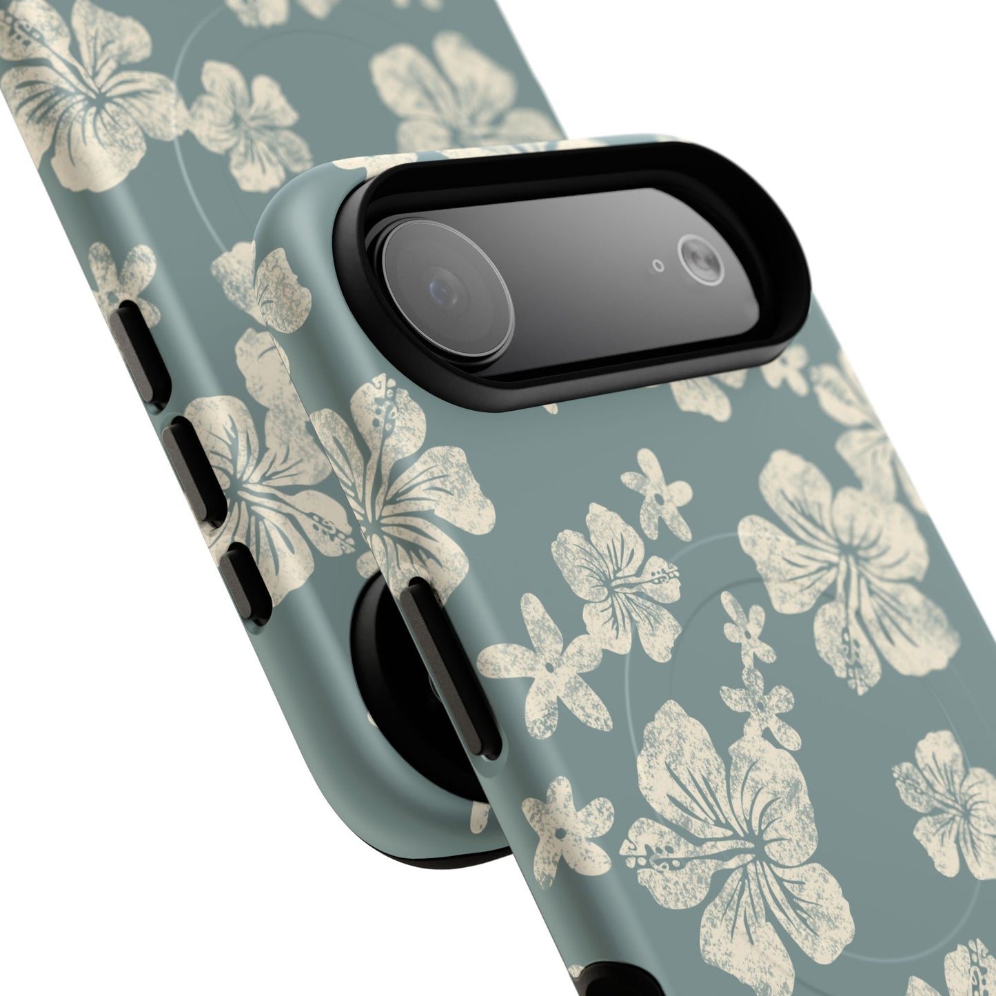 Vintage Hibiscus Phone Case | Floral Tropical Pattern, Matte Magnetic