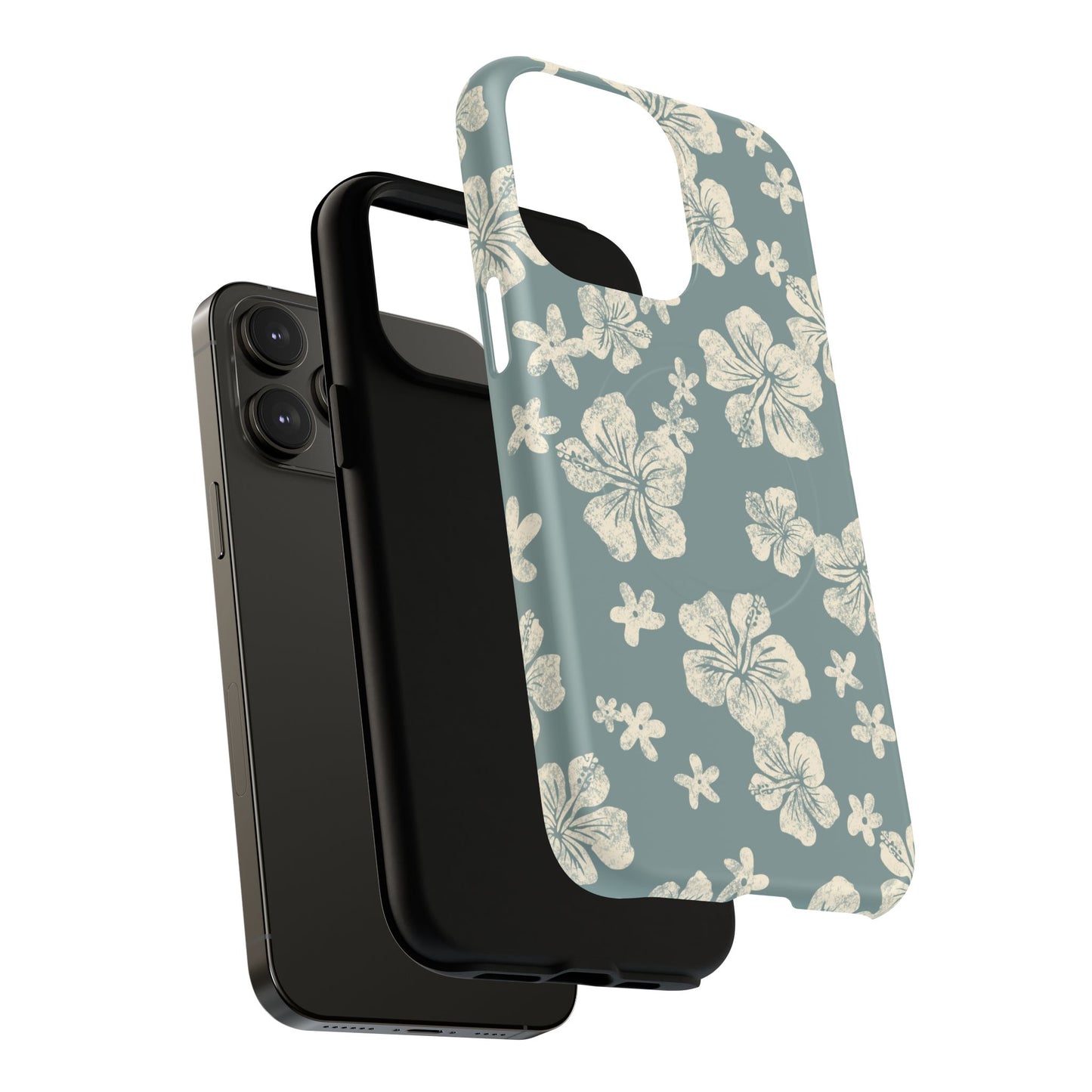 Vintage Hibiscus Phone Case | Floral Tropical Pattern, Matte Magnetic