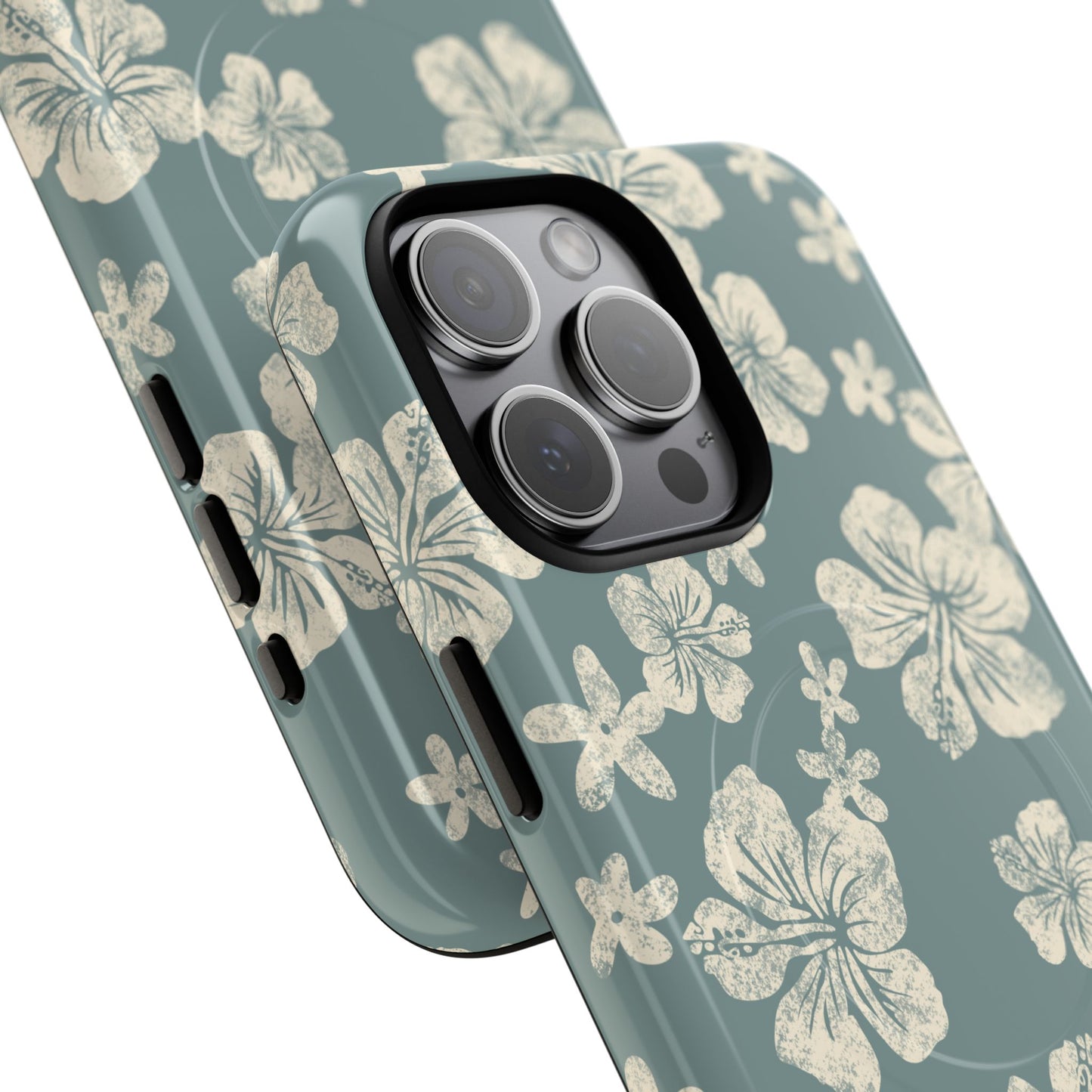Vintage Hibiscus Phone Case | Floral Tropical Pattern, Matte Magnetic