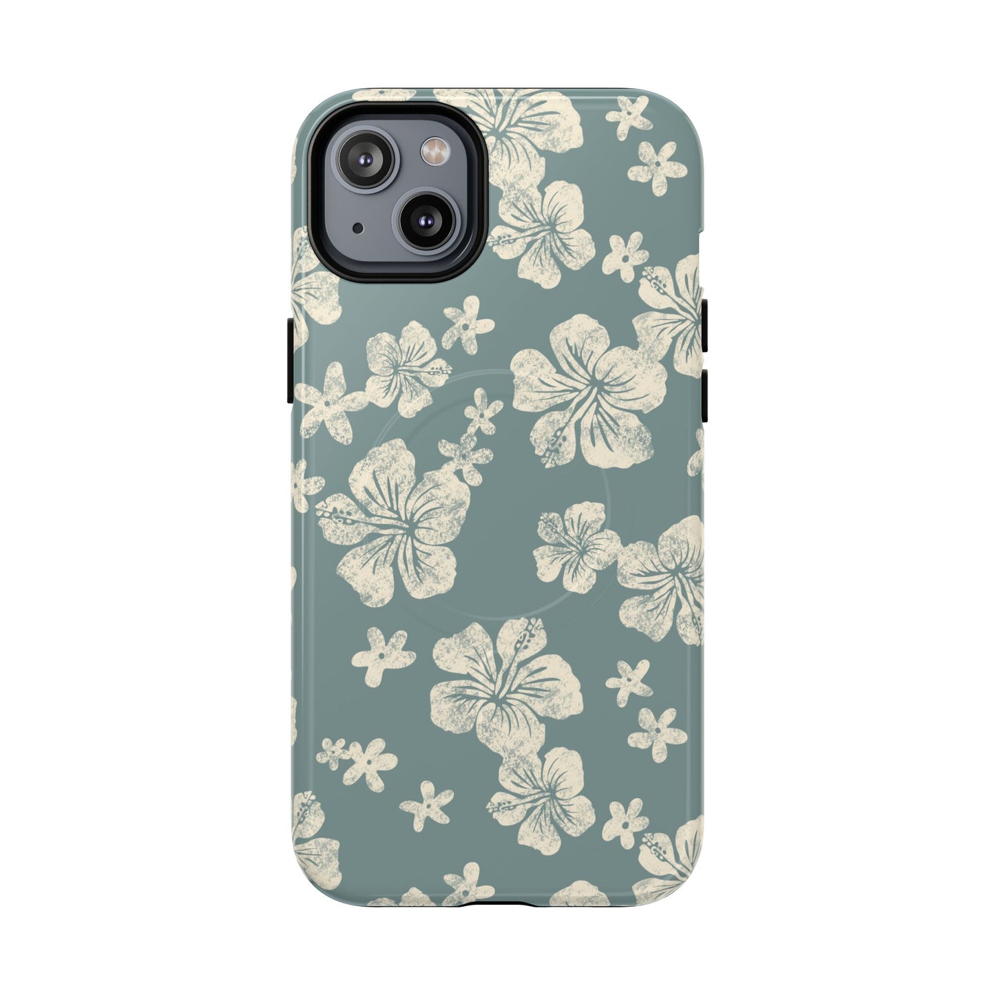 Vintage Hibiscus Phone Case | Floral Tropical Pattern, Matte Magnetic