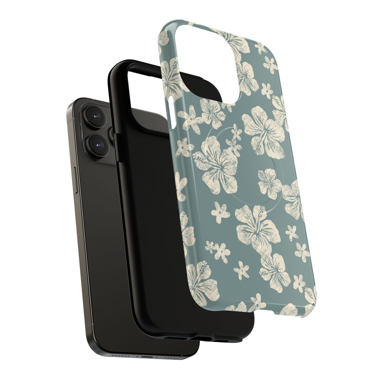 Vintage Hibiscus Phone Case | Floral Tropical Pattern, Matte Magnetic