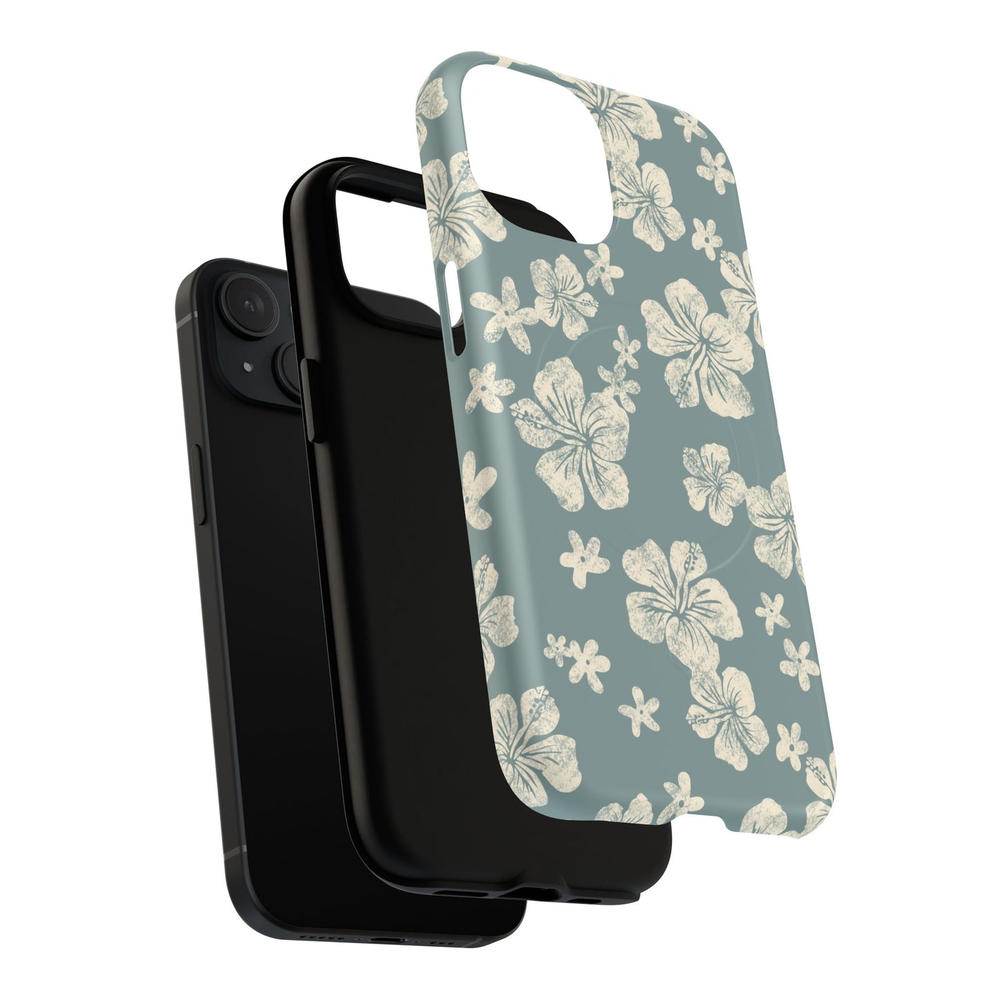 Vintage Hibiscus Phone Case | Floral Tropical Pattern, Matte Magnetic
