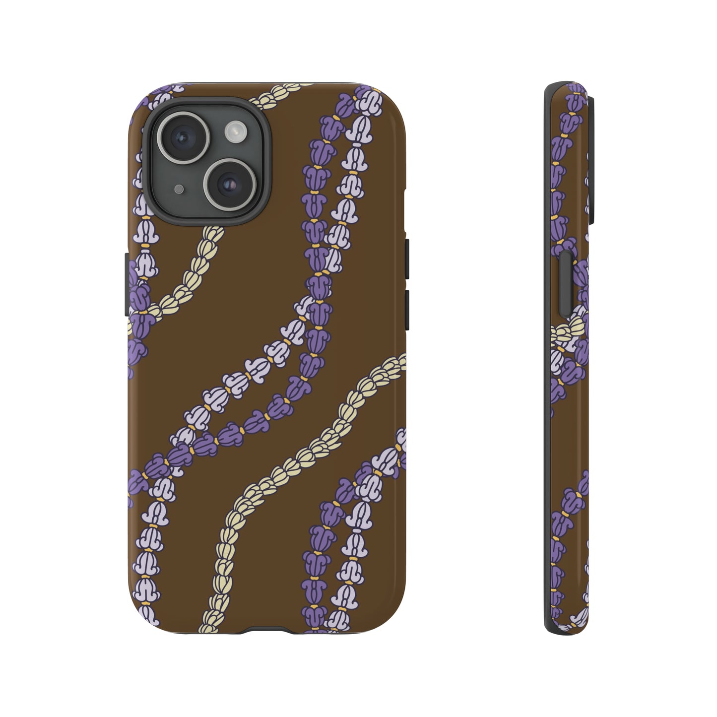 Crown Flower and Pikake Lei Phone Case-Brown