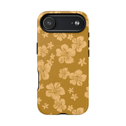 Vintage Hibiscus Phone Case | Floral Tropical Pattern, Matte Magnetic