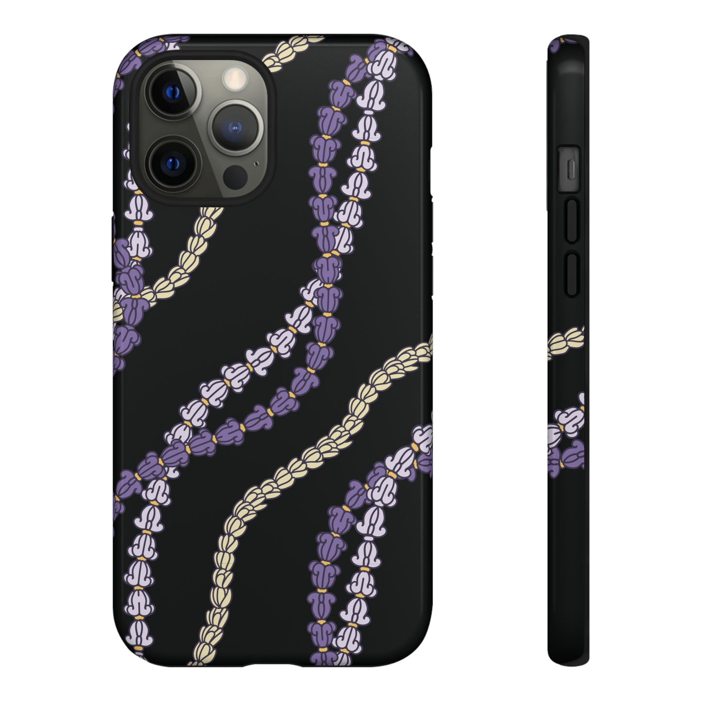 Crown flower and Pikake Lei Phone Case-Black