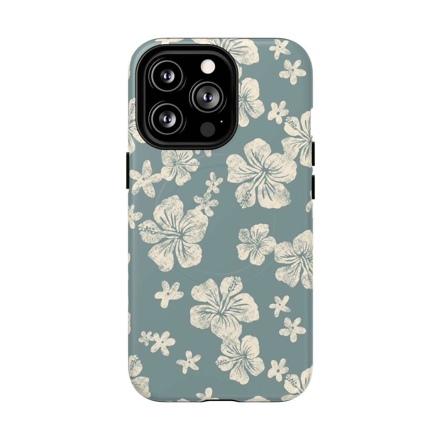 Vintage Hibiscus Phone Case | Floral Tropical Pattern, Matte Magnetic