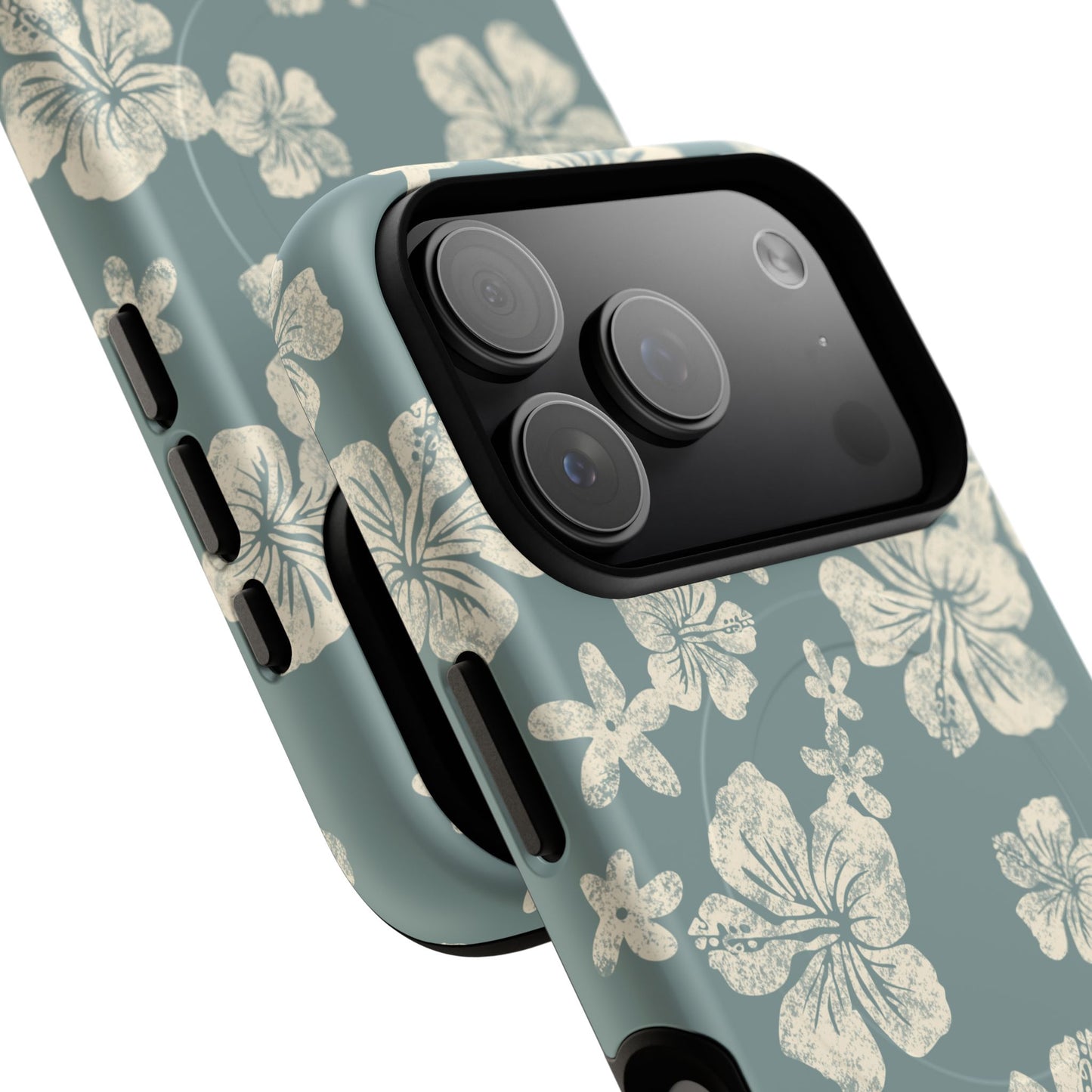 Vintage Hibiscus Phone Case | Floral Tropical Pattern, Matte Magnetic