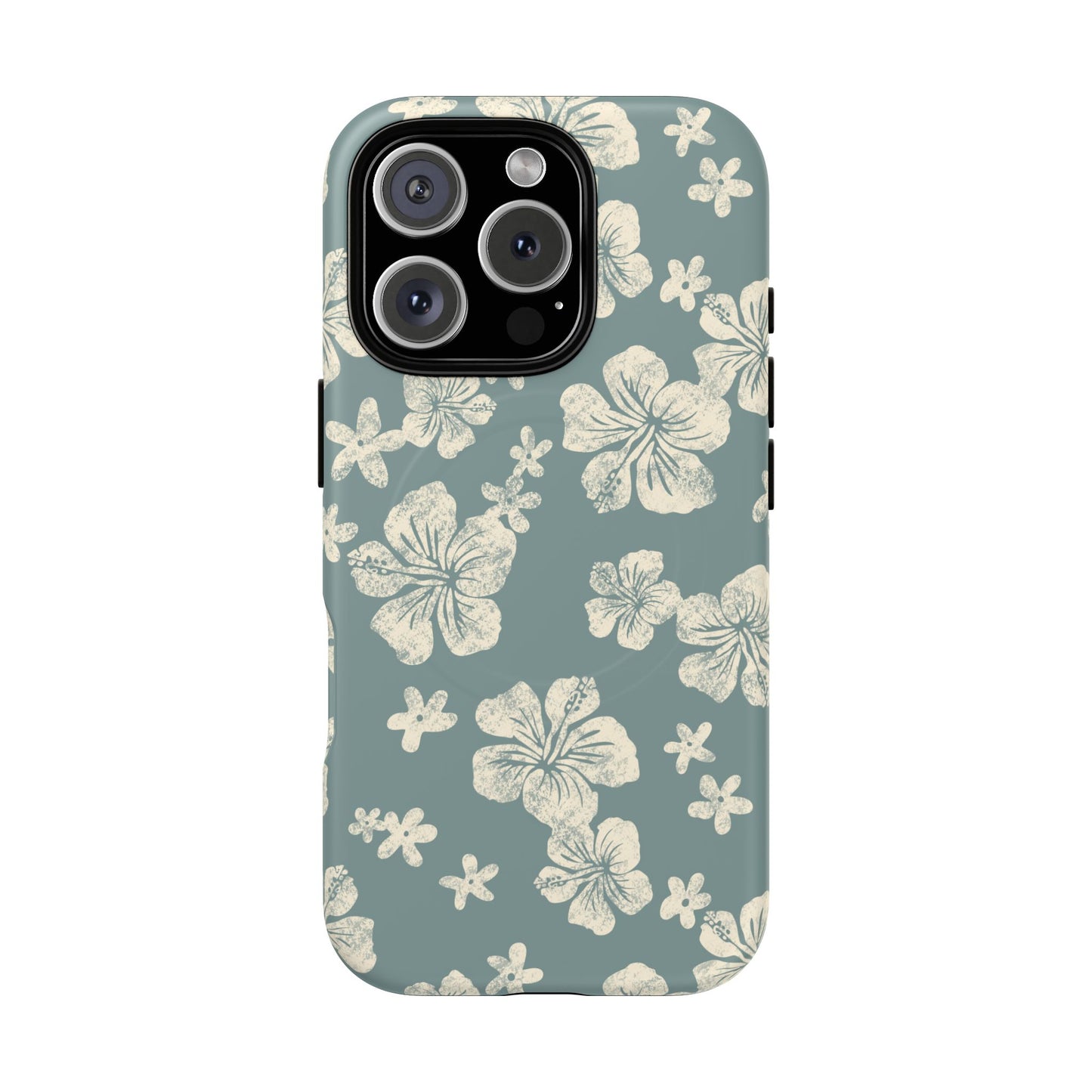Vintage Hibiscus Phone Case | Floral Tropical Pattern, Matte Magnetic