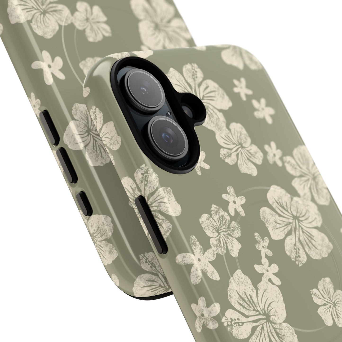 Vintage Hibiscus Phone Case | Floral Tropical Pattern, Matte Magnetic
