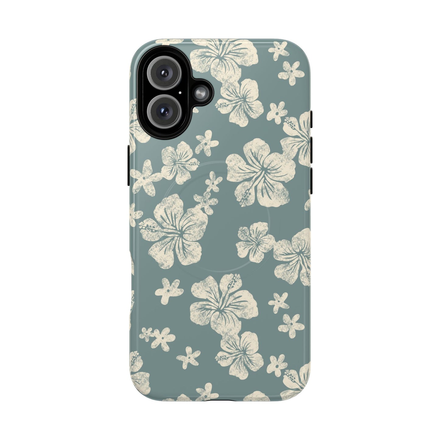 Vintage Hibiscus Phone Case | Floral Tropical Pattern, Matte Magnetic