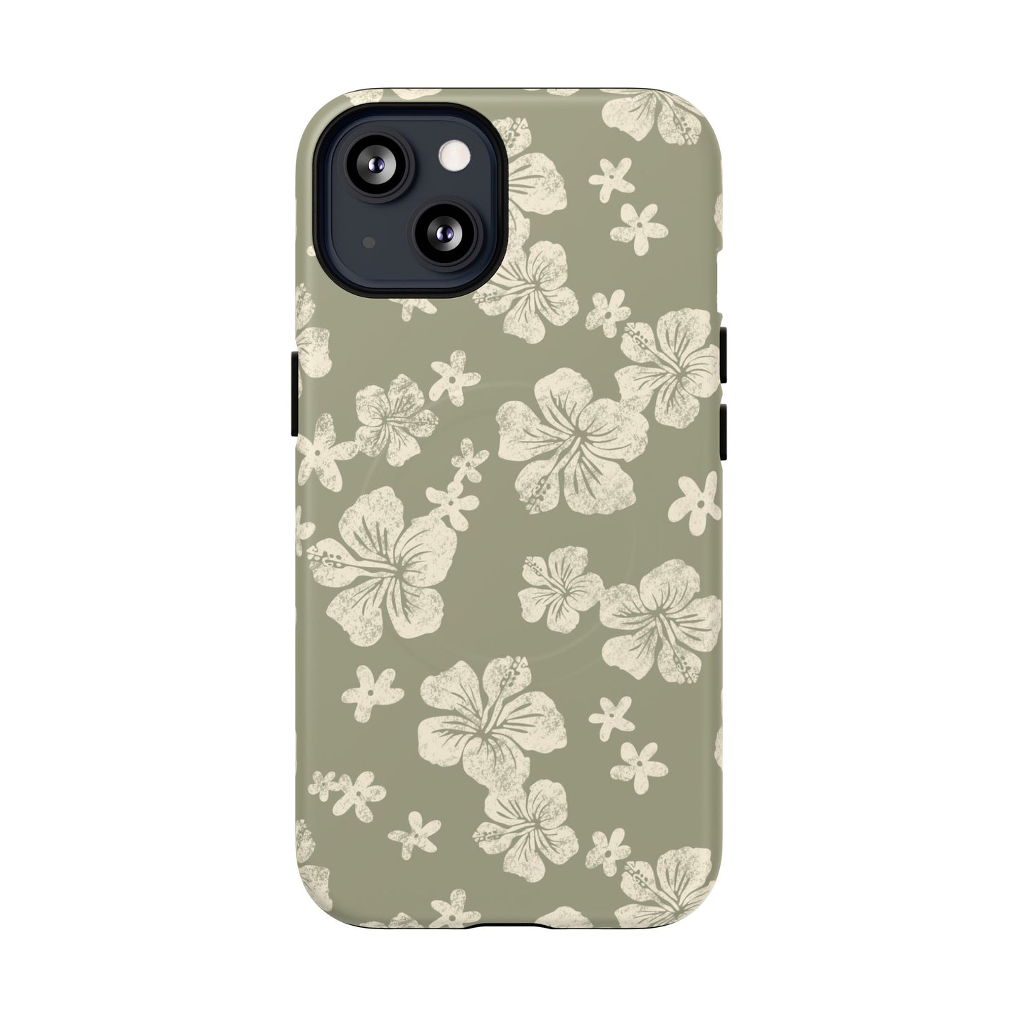 Vintage Hibiscus Phone Case | Floral Tropical Pattern, Matte Magnetic