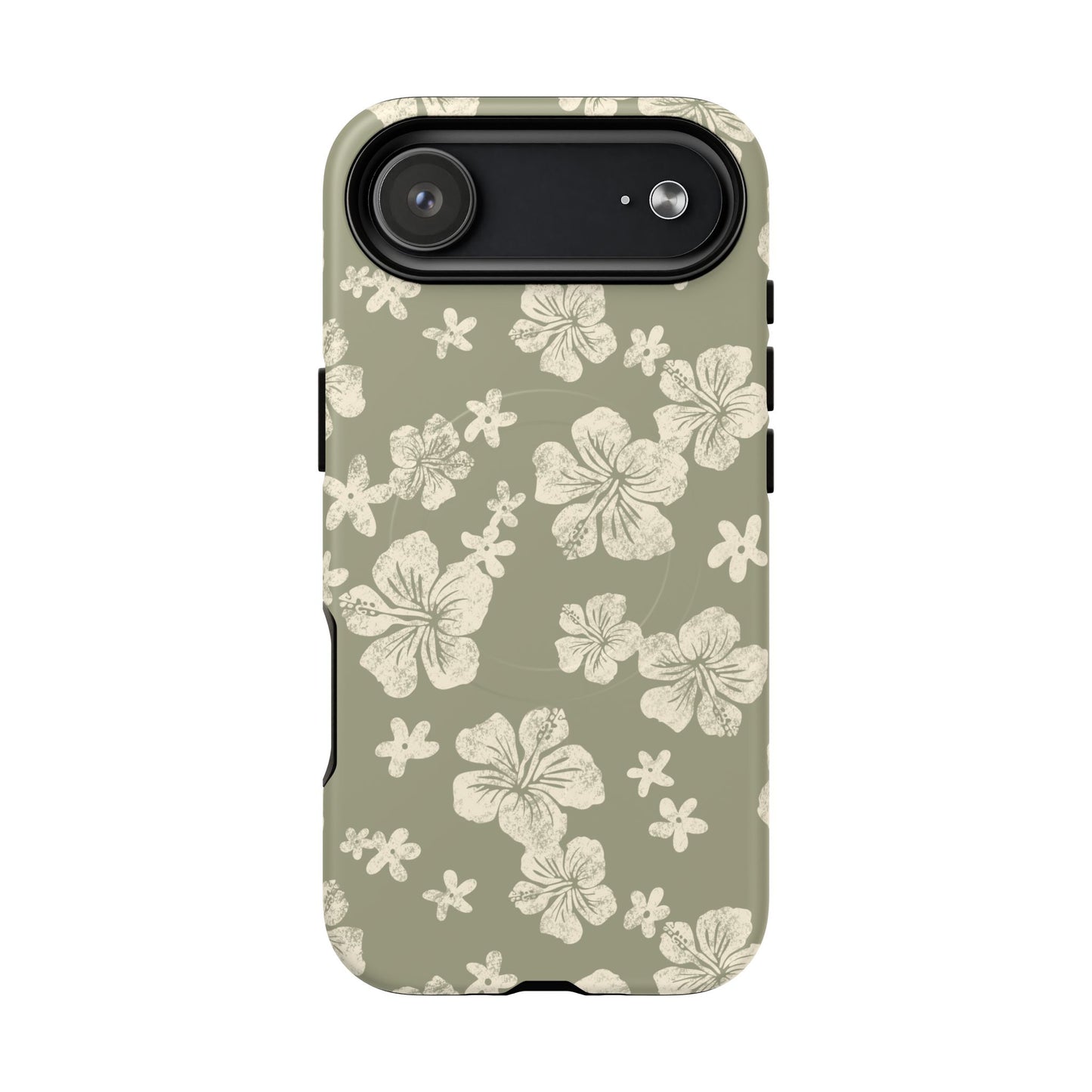 Vintage Hibiscus Phone Case | Floral Tropical Pattern, Matte Magnetic