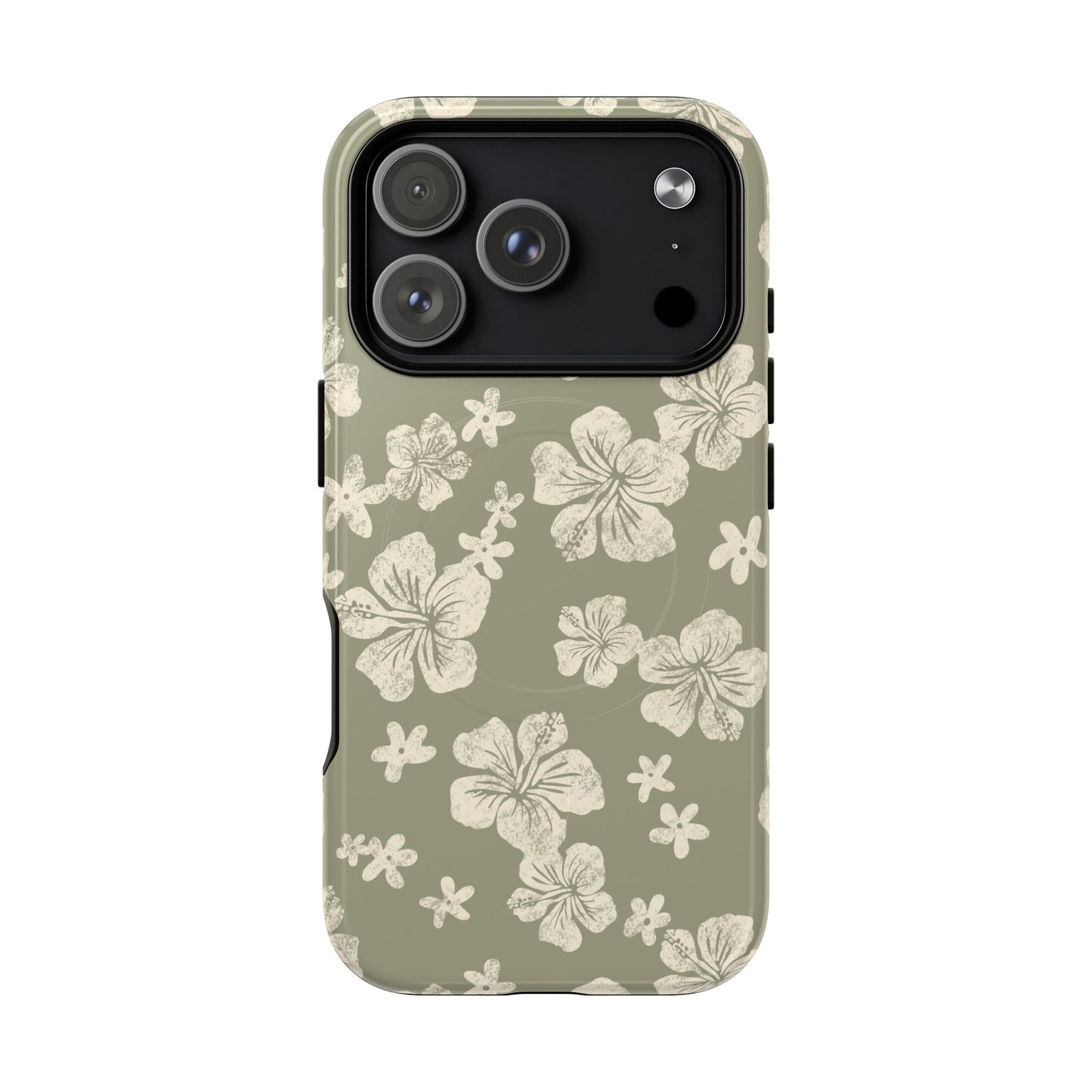 Vintage Hibiscus Phone Case | Floral Tropical Pattern, Matte Magnetic