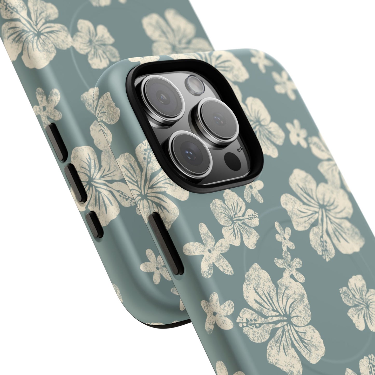Vintage Hibiscus Phone Case | Floral Tropical Pattern, Matte Magnetic
