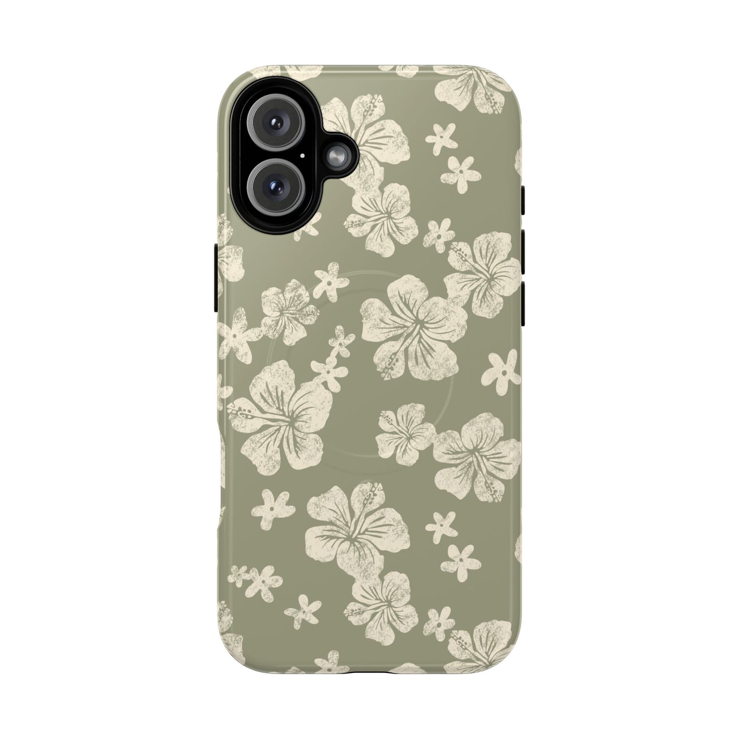 Vintage Hibiscus Phone Case | Floral Tropical Pattern, Matte Magnetic