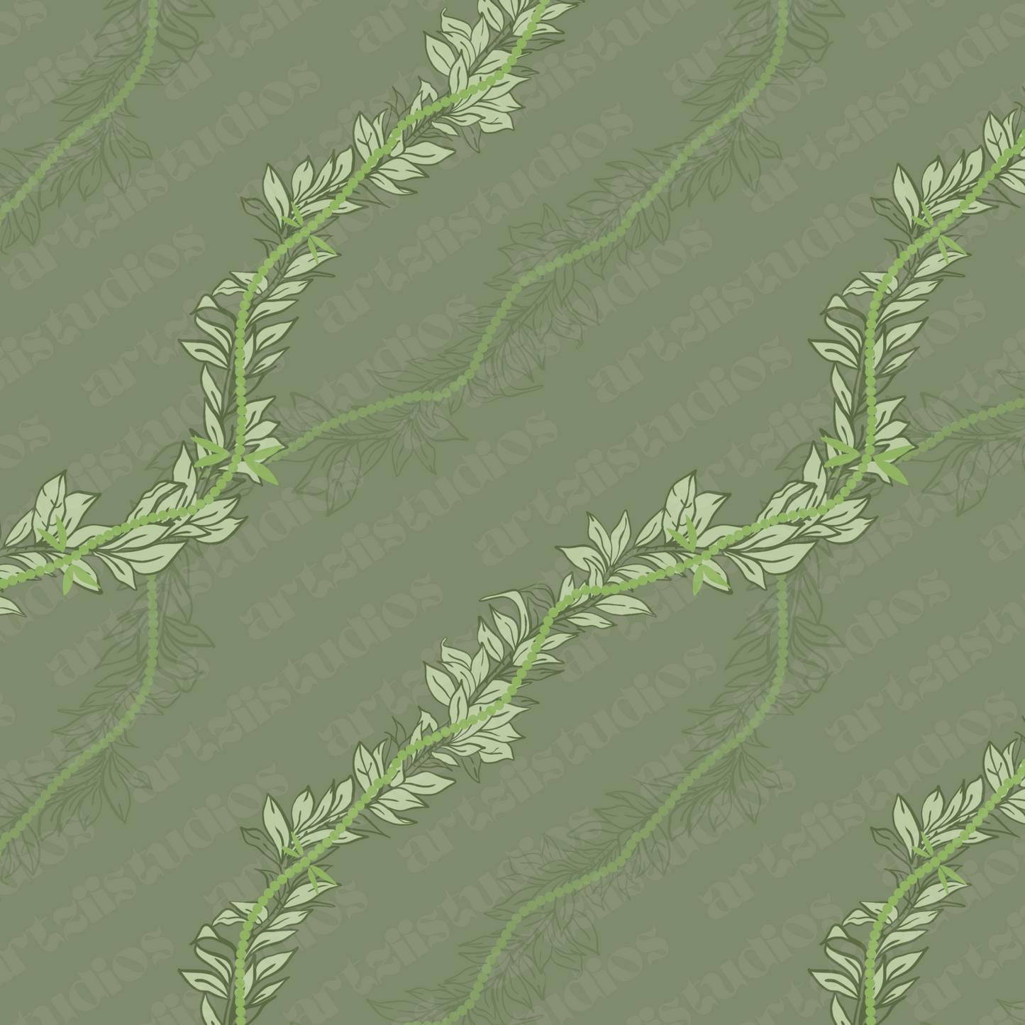 Maile Mokihana Repeat Surface Pattern