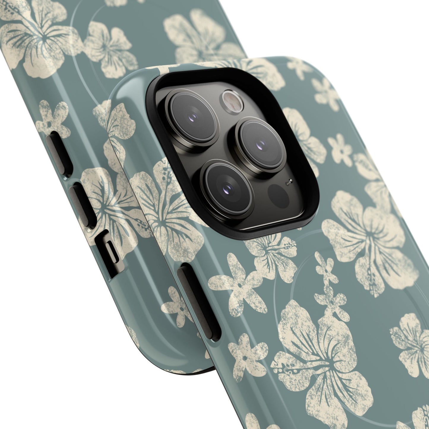 Vintage Hibiscus Phone Case | Floral Tropical Pattern, Matte Magnetic