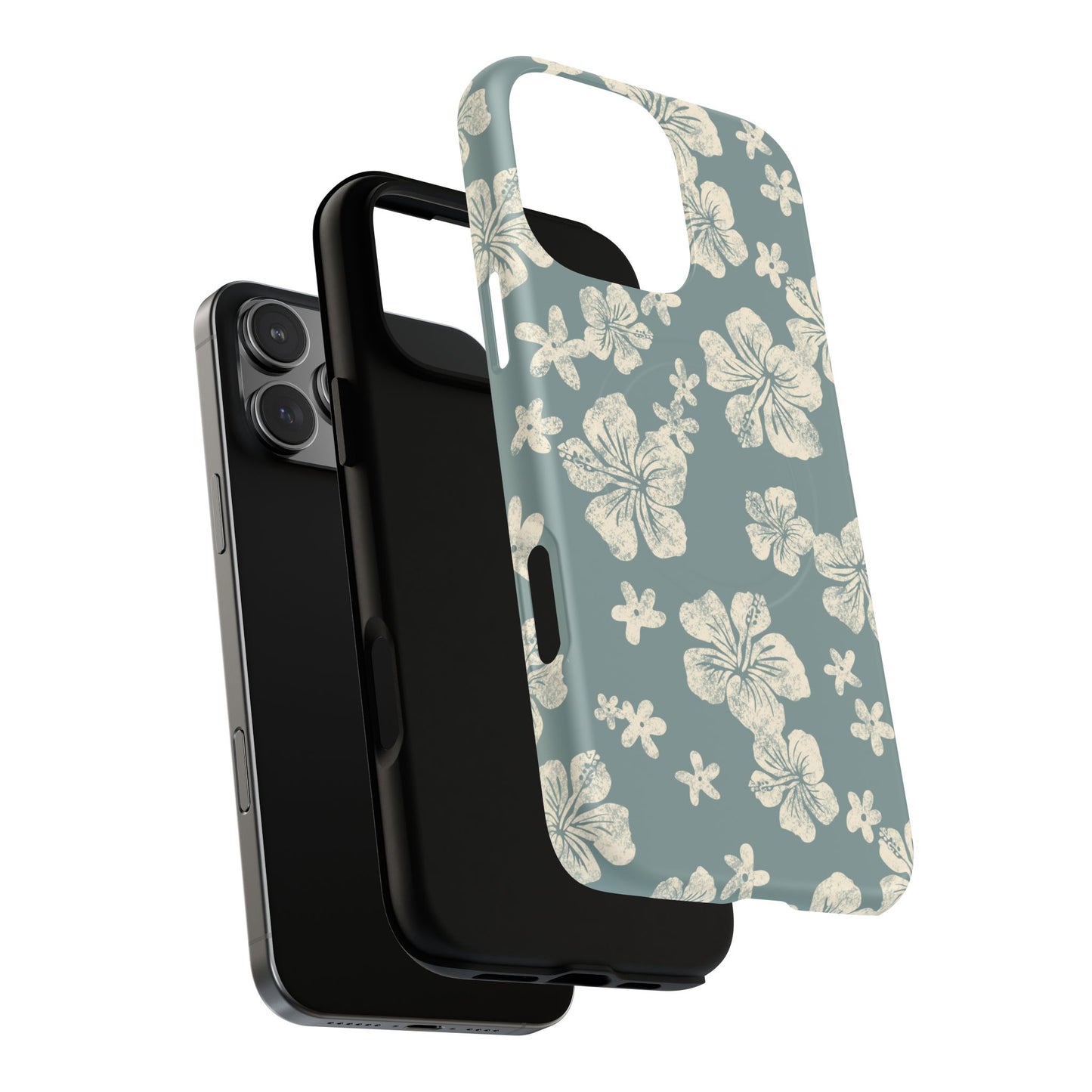 Vintage Hibiscus Phone Case | Floral Tropical Pattern, Matte Magnetic