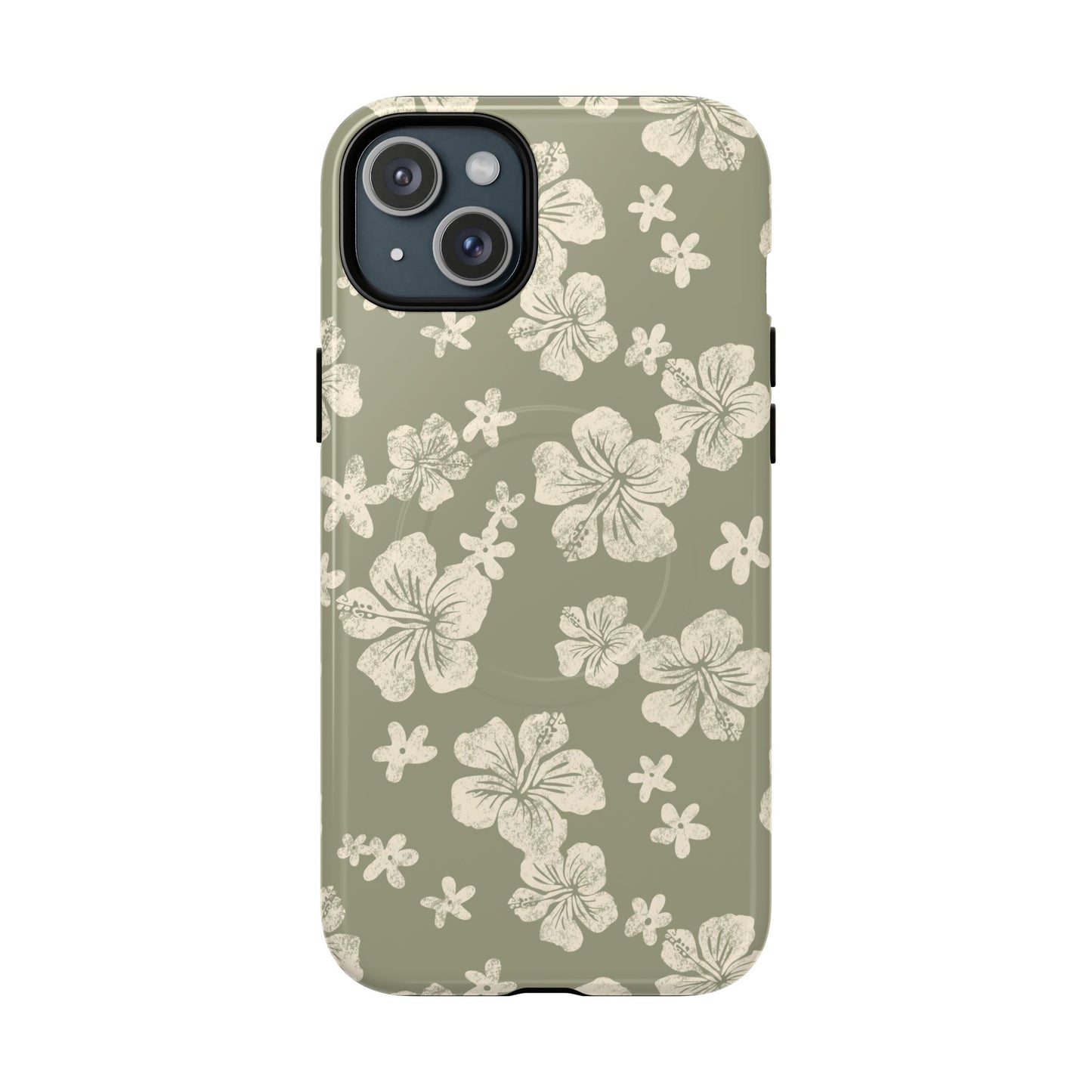 Vintage Hibiscus Phone Case | Floral Tropical Pattern, Matte Magnetic