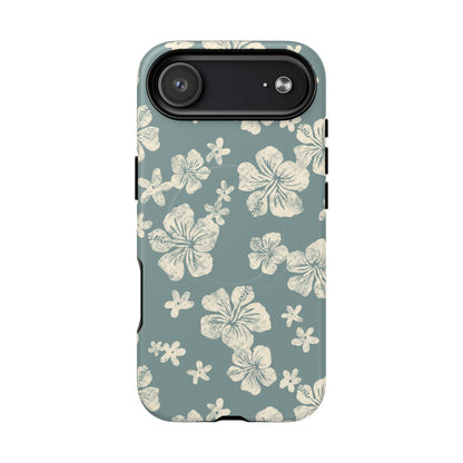Vintage Hibiscus Phone Case | Floral Tropical Pattern, Matte Magnetic
