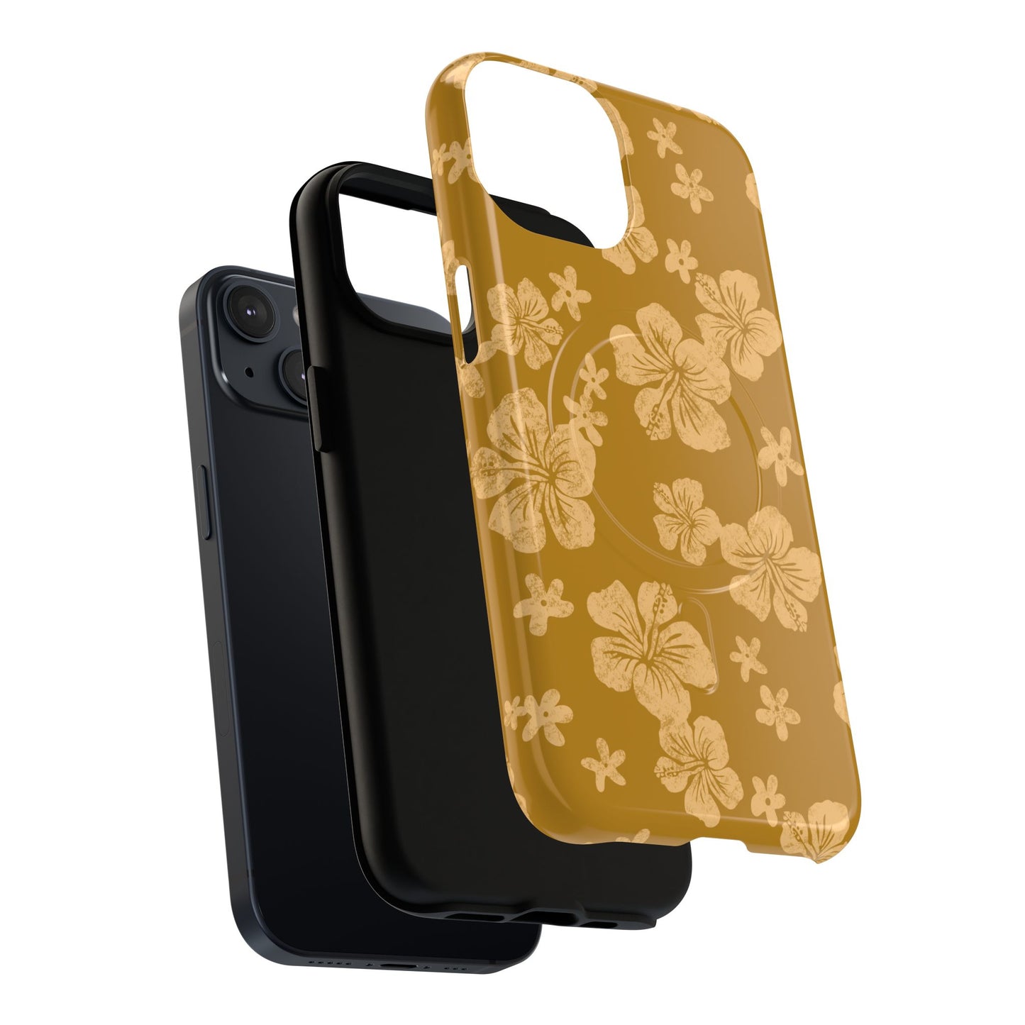 Vintage Hibiscus Phone Case | Floral Tropical Pattern, Matte Magnetic