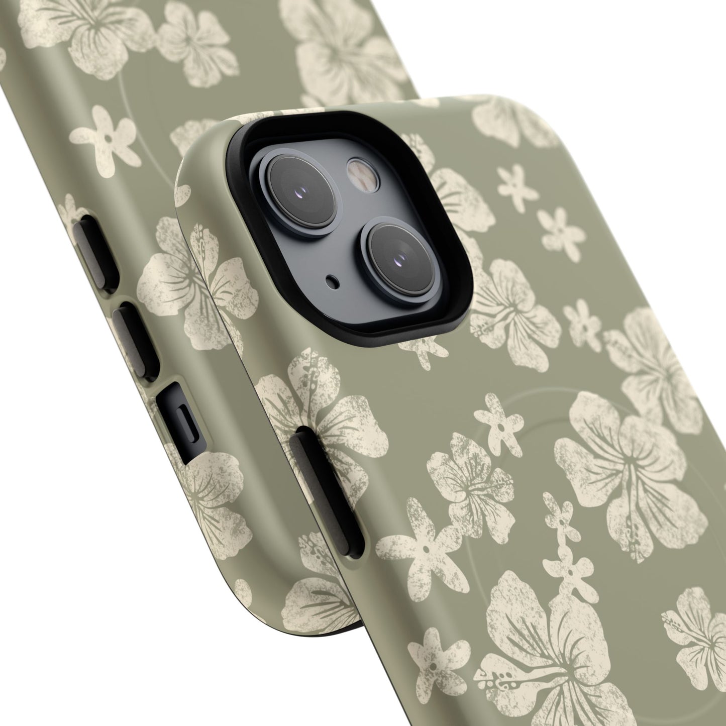 Vintage Hibiscus Phone Case | Floral Tropical Pattern, Matte Magnetic