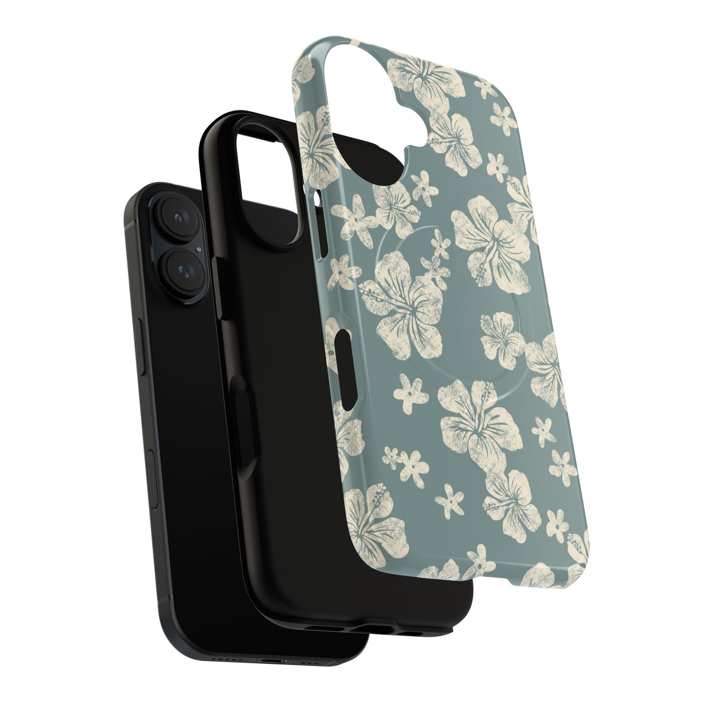 Vintage Hibiscus Phone Case | Floral Tropical Pattern, Matte Magnetic