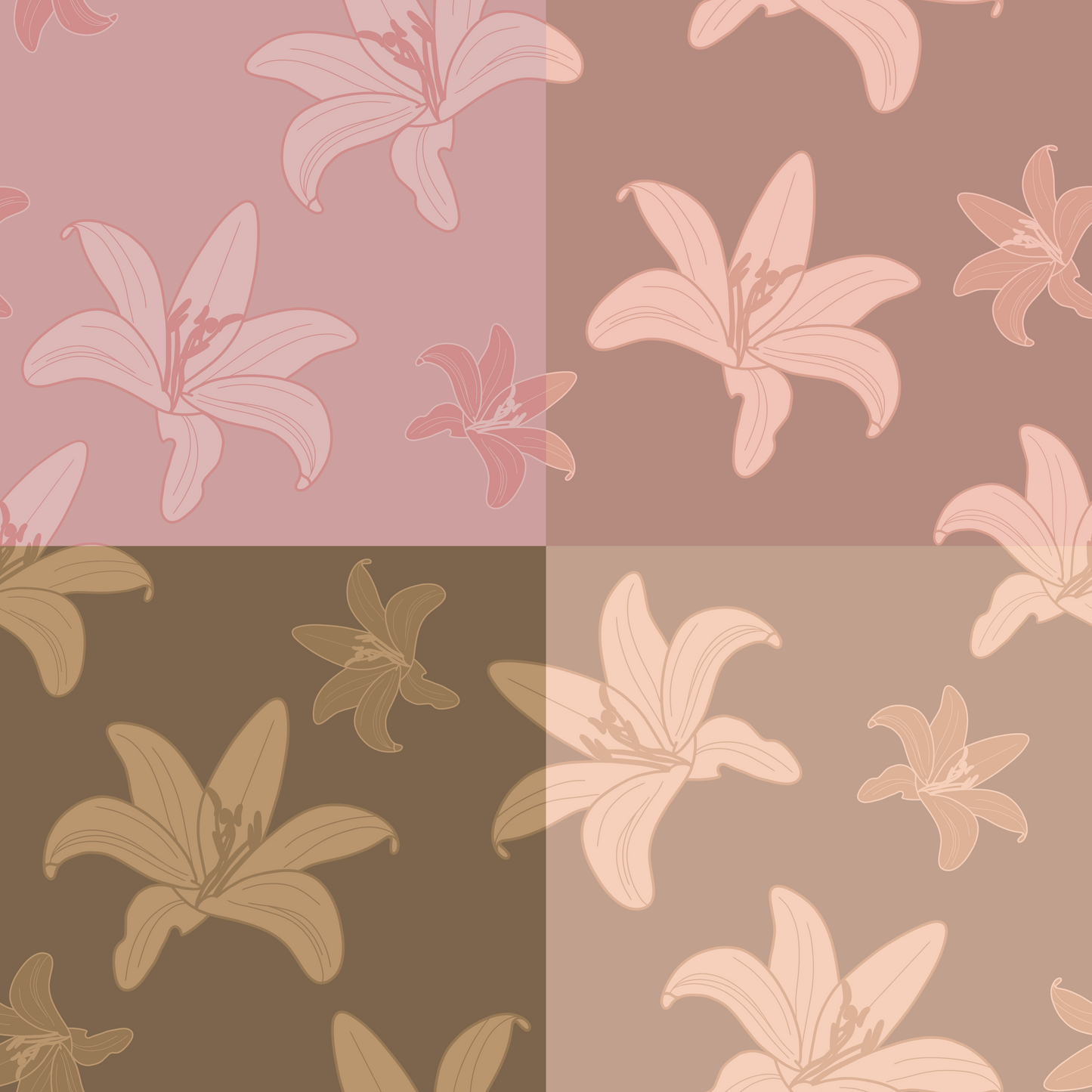 2Tone Lily Repeat Surface Pattern