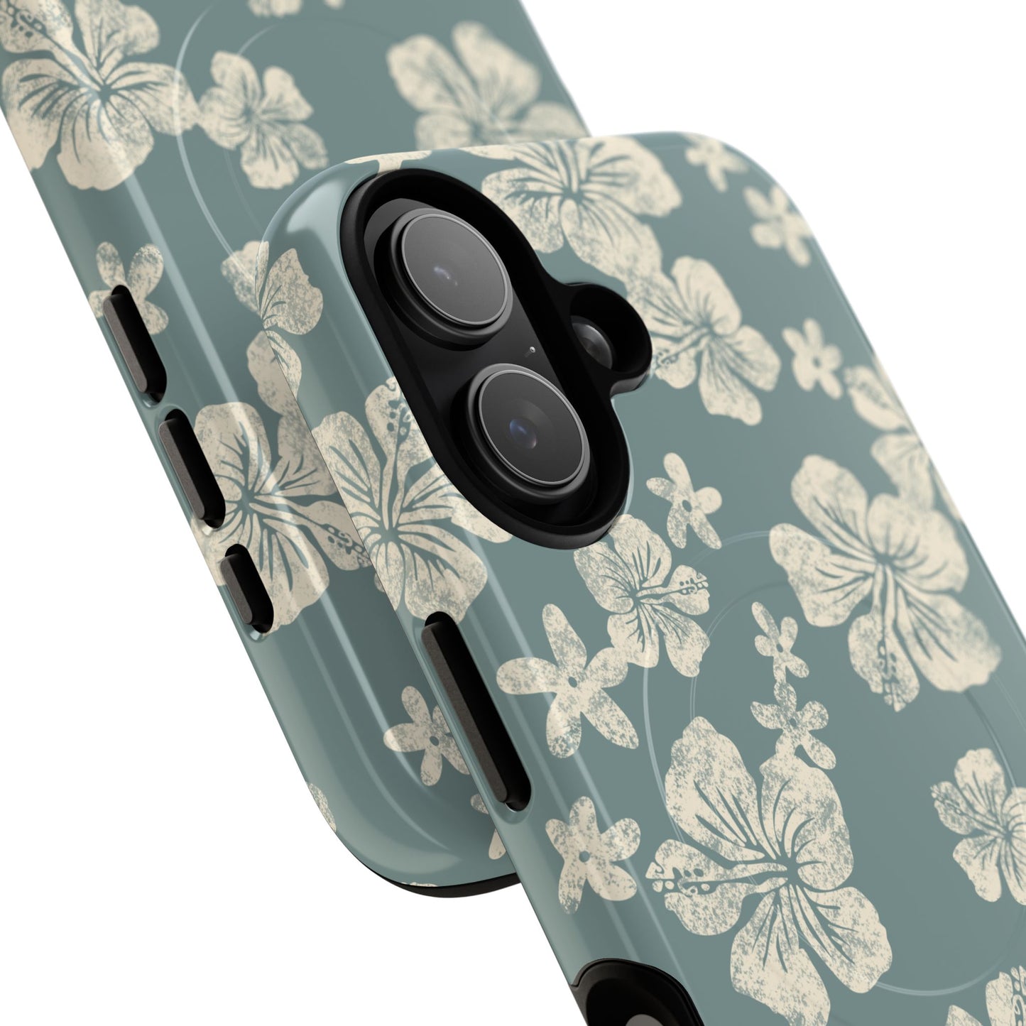 Vintage Hibiscus Phone Case | Floral Tropical Pattern, Matte Magnetic