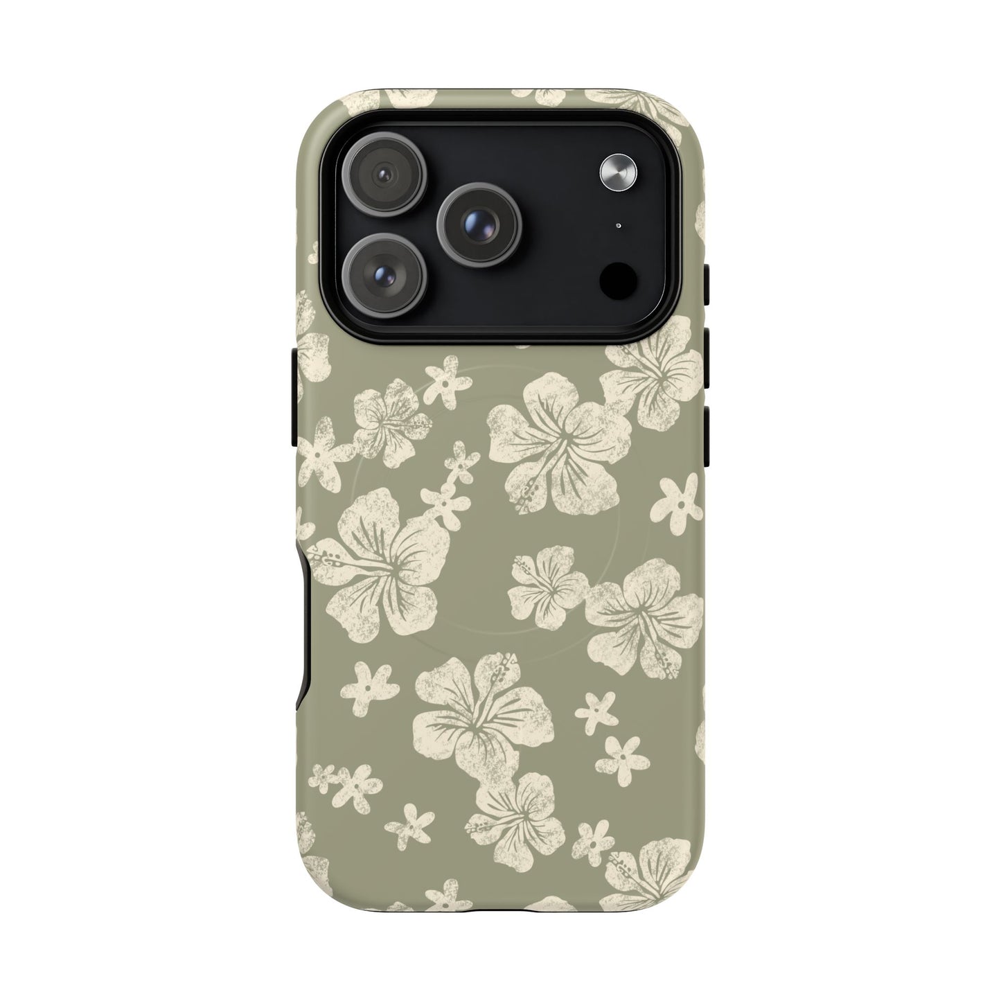 Vintage Hibiscus Phone Case | Floral Tropical Pattern, Matte Magnetic