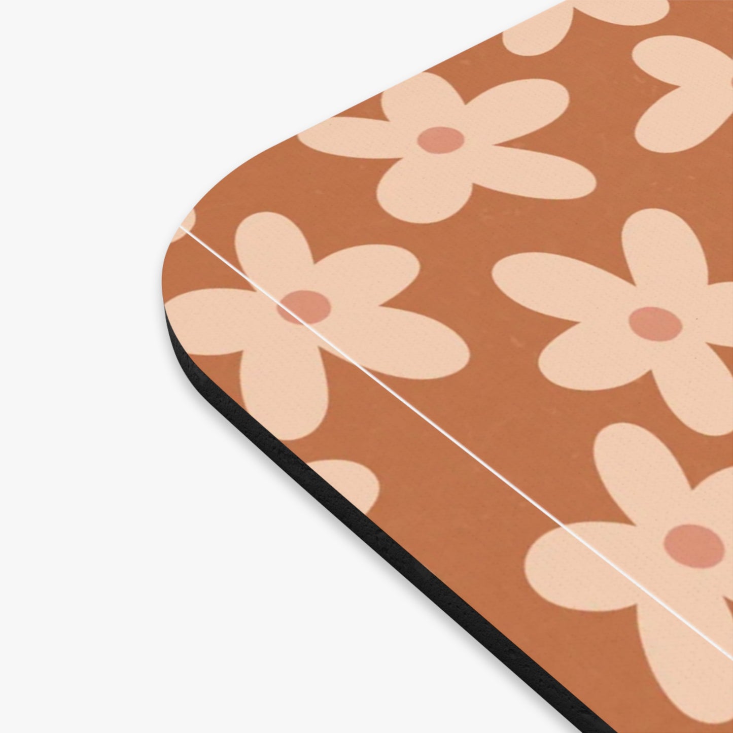 Minimal Brown Flower Mouse Pad