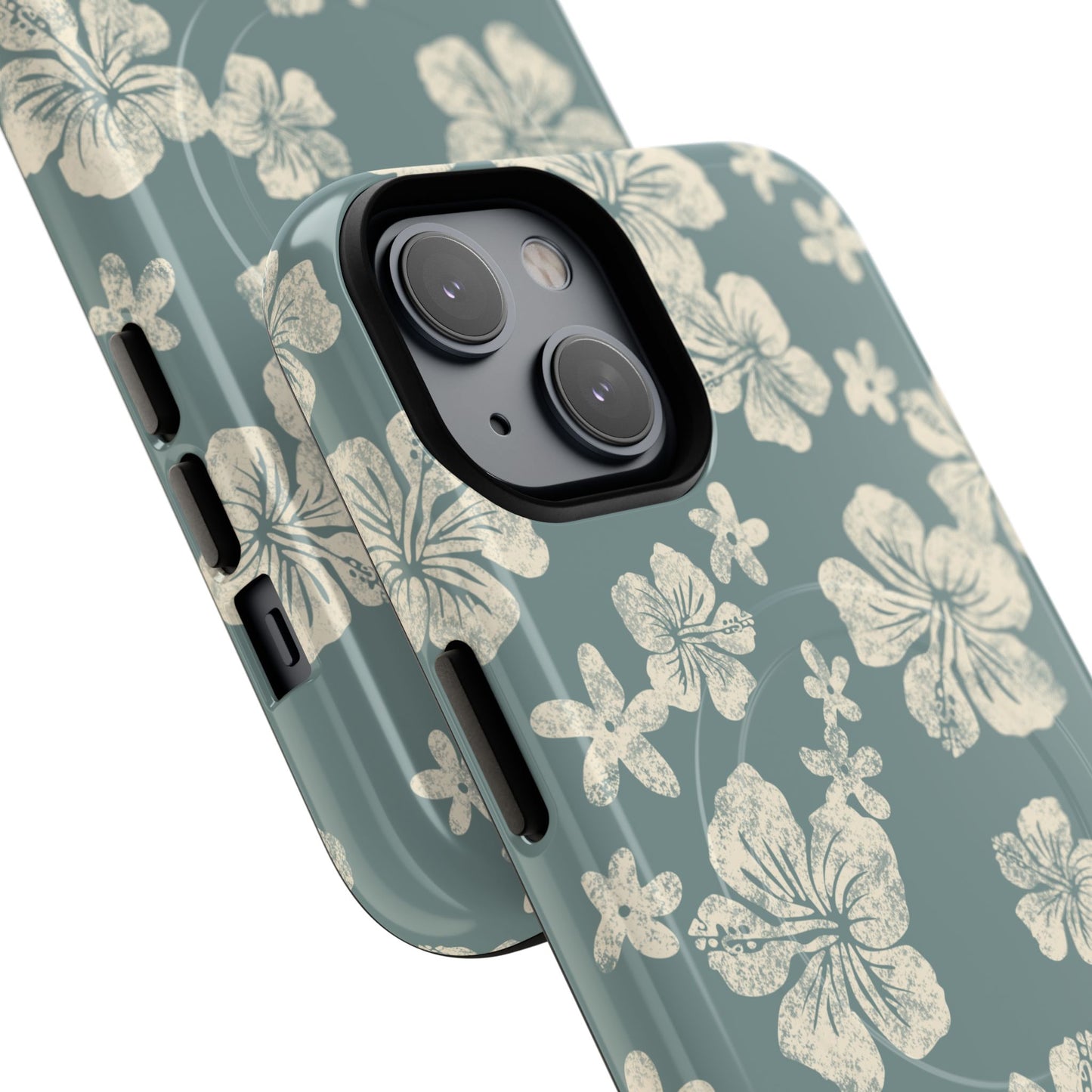 Vintage Hibiscus Phone Case | Floral Tropical Pattern, Matte Magnetic